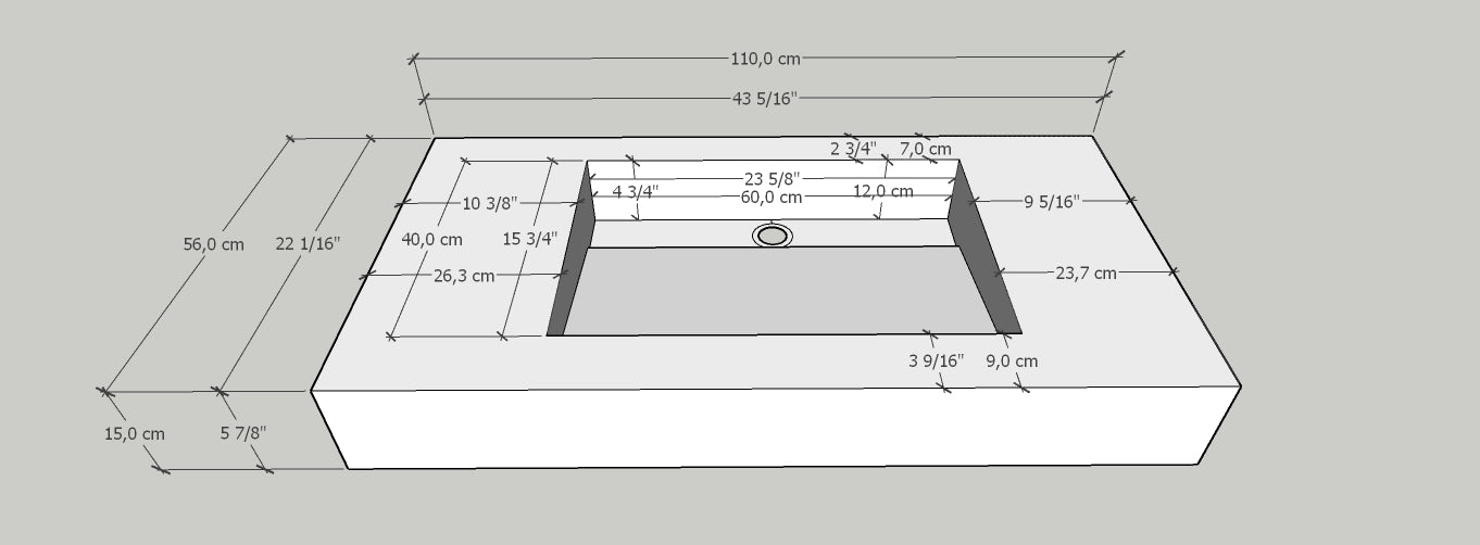 Handcrafted Custom Dekton Kelya Porcelain Bathroom Sink: Custom Vanity Top or Wall Mount (ES-075)