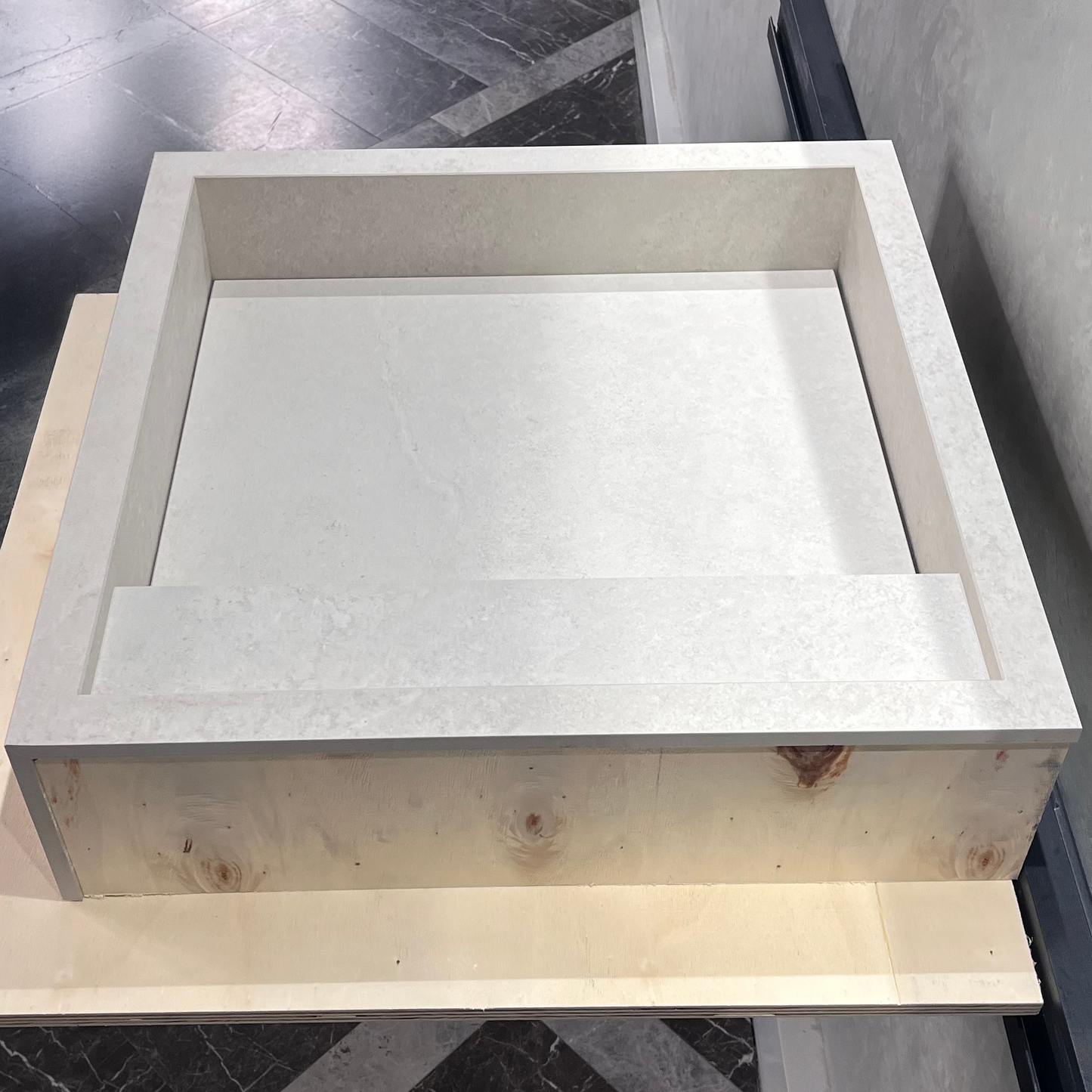 Handmade Infinity Chianca Di Ostuni Porcelain Sink: Marble Look, Custom Bathroom Vanity (ES-048)