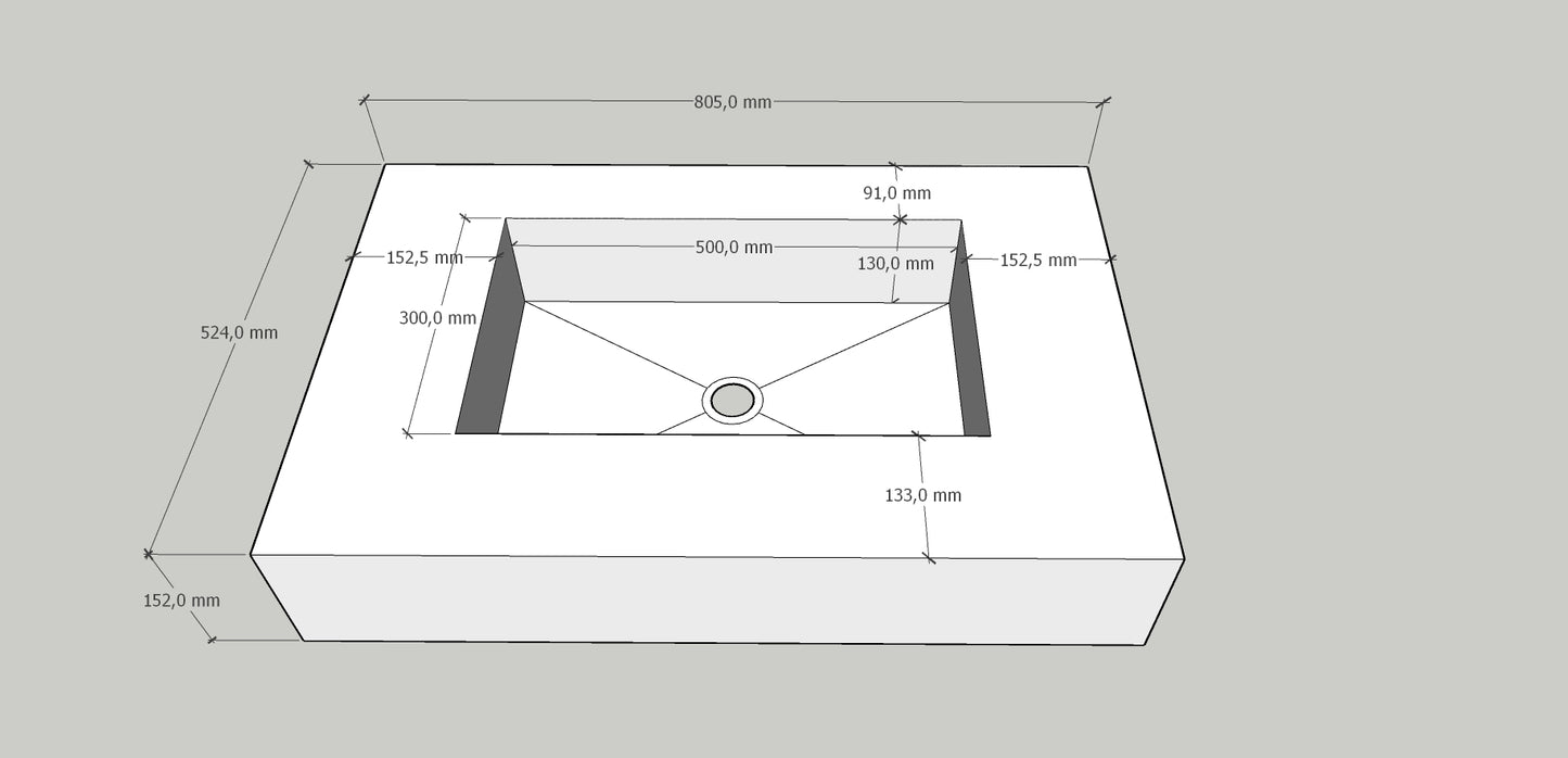 Handmade Lamar Marquina Porcelain Sink: Customizable Modern Bathroom Basin (ES-052)