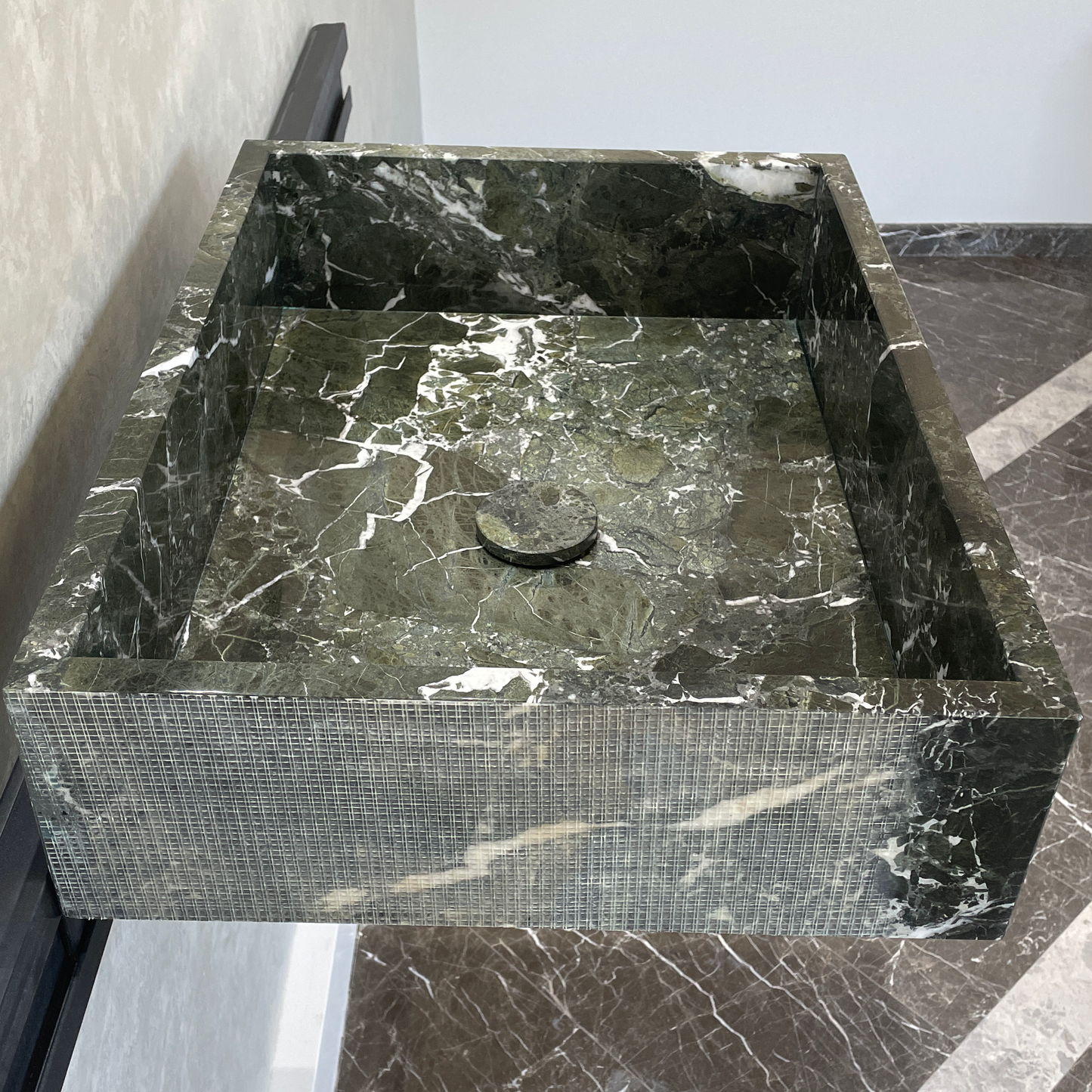 Handmade Teos Green Marble Sink: Custom Vanity Top (NS-043)