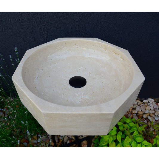 Handmade Travertine Octagon Sink