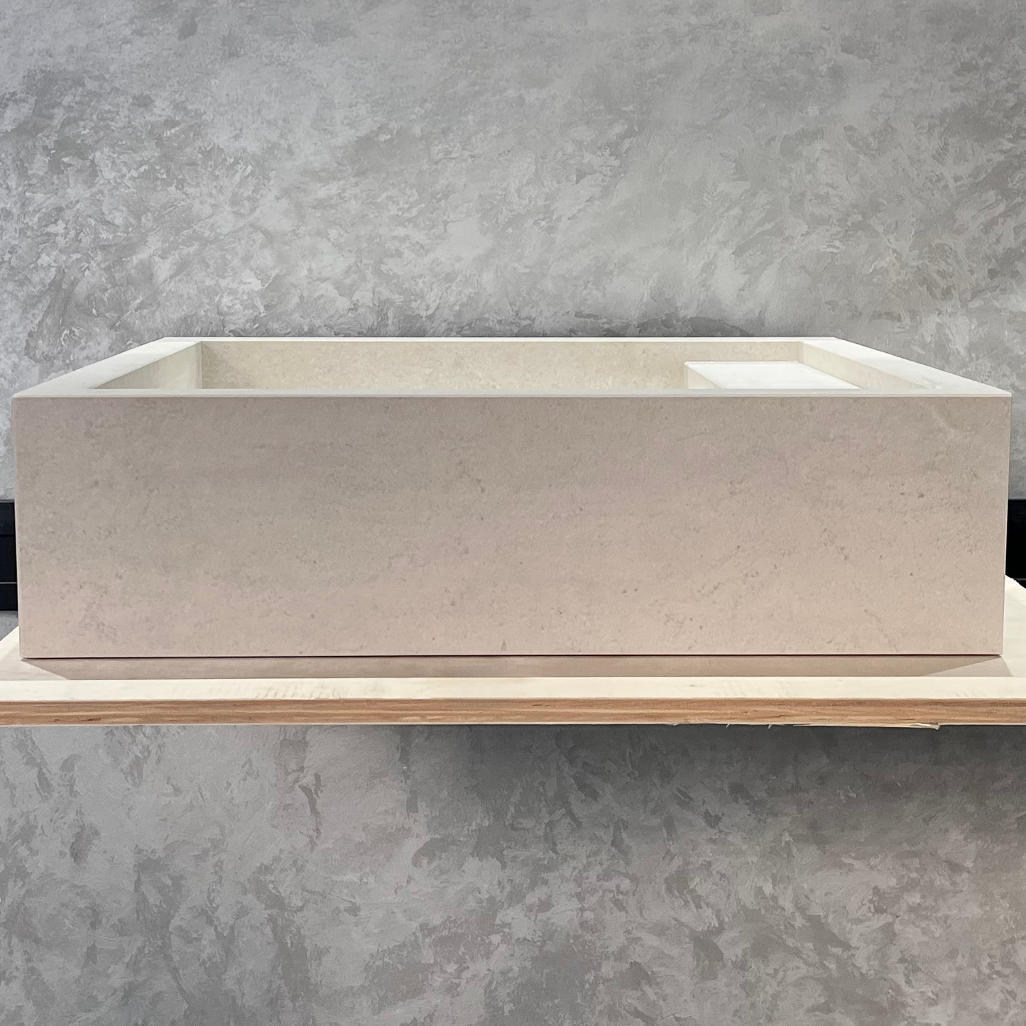 Handmade Infinity Chianca Di Ostuni Porcelain Sink: Marble Look, Custom Bathroom Vanity (ES-048)
