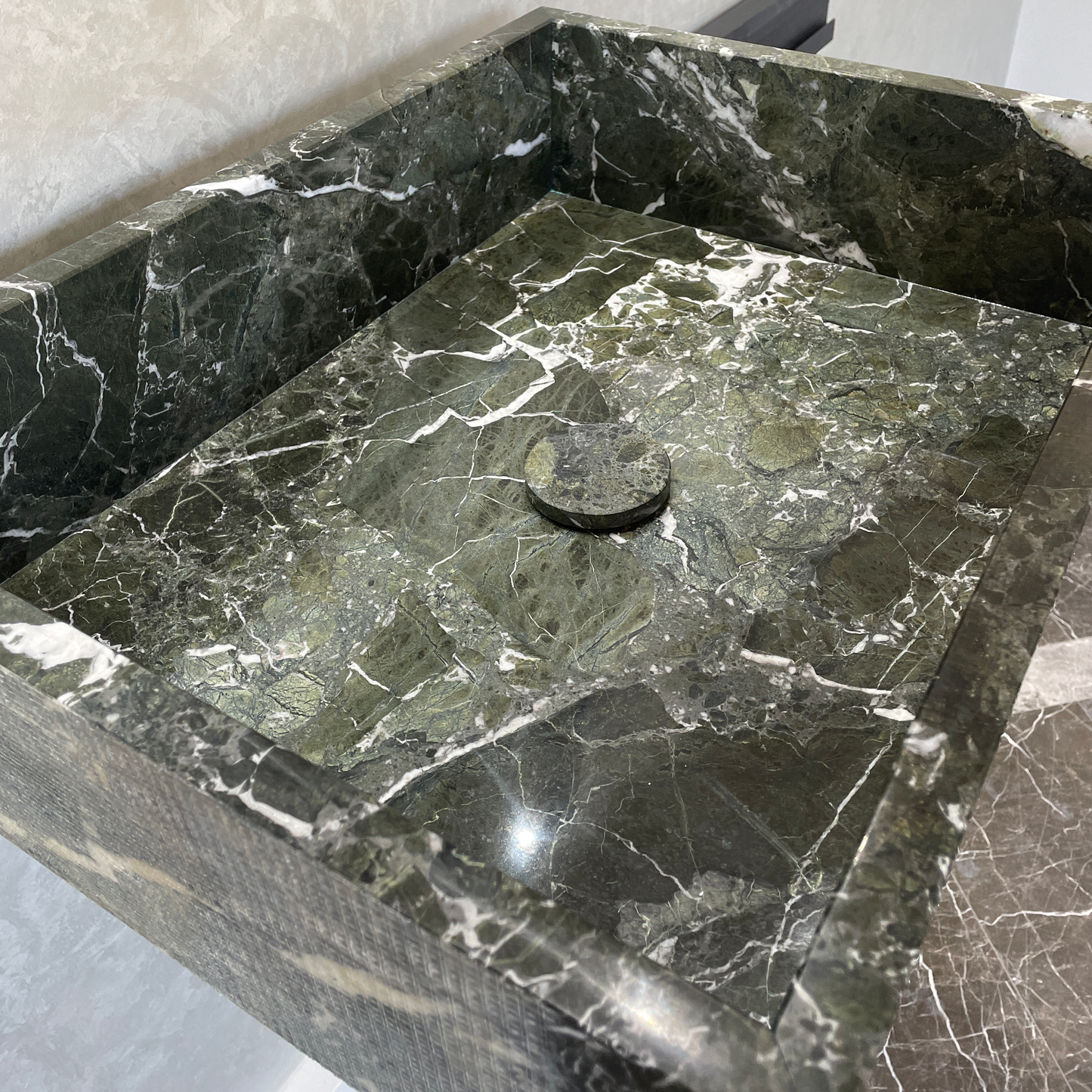 Handmade Teos Green Marble Sink: Custom Vanity Top (NS-043)