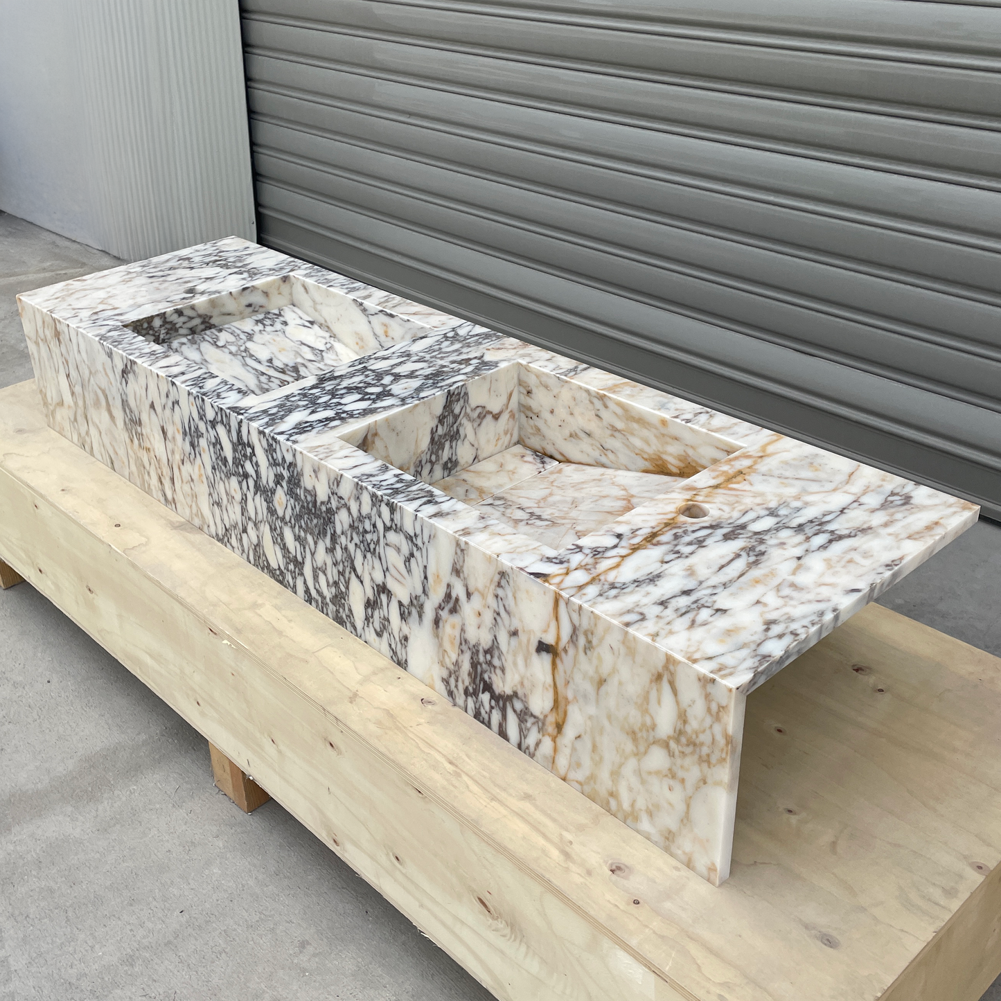 Handmade Calacatta Viola Marble Sink: Custom Vanity Top (NS-145)