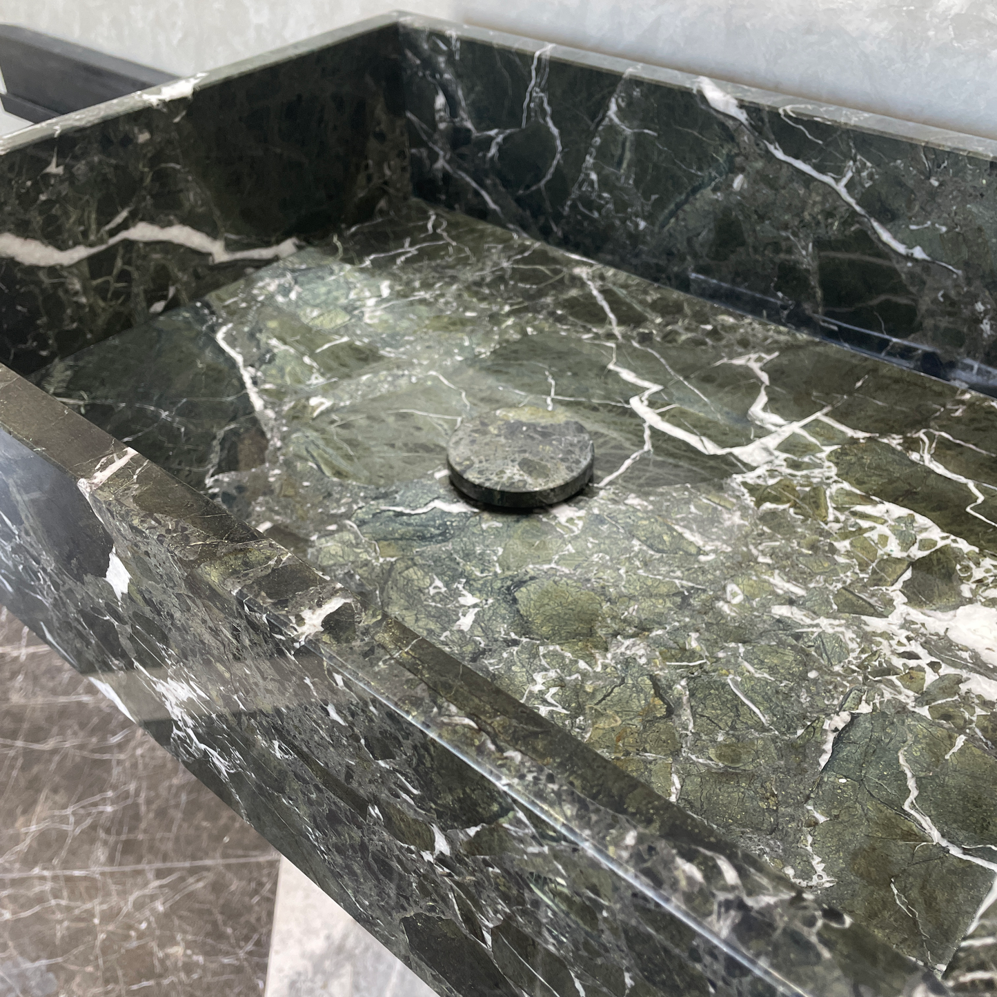 Handmade Teos Green Marble Sink: Custom Vanity Top (NS-043)