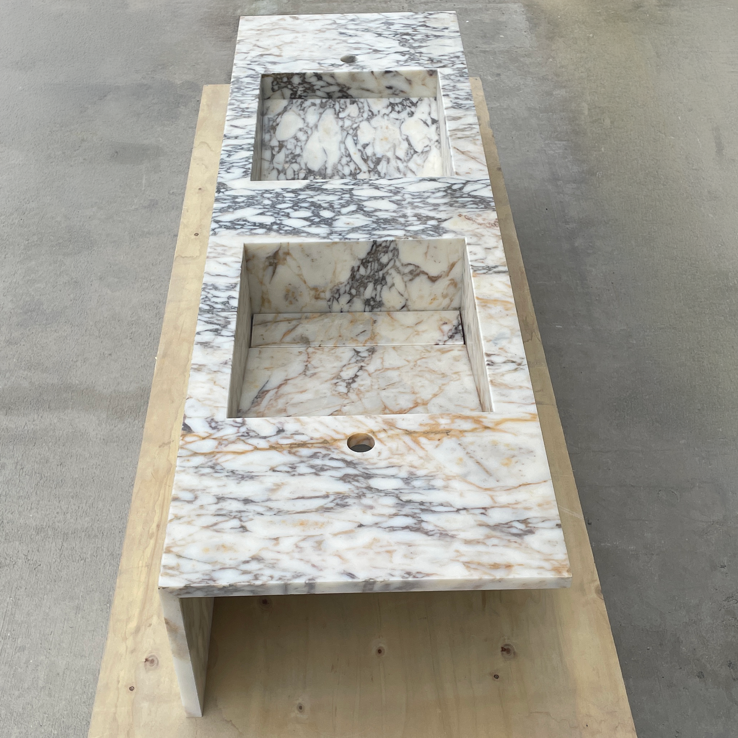Handmade Calacatta Viola Marble Sink: Custom Vanity Top (NS-145)