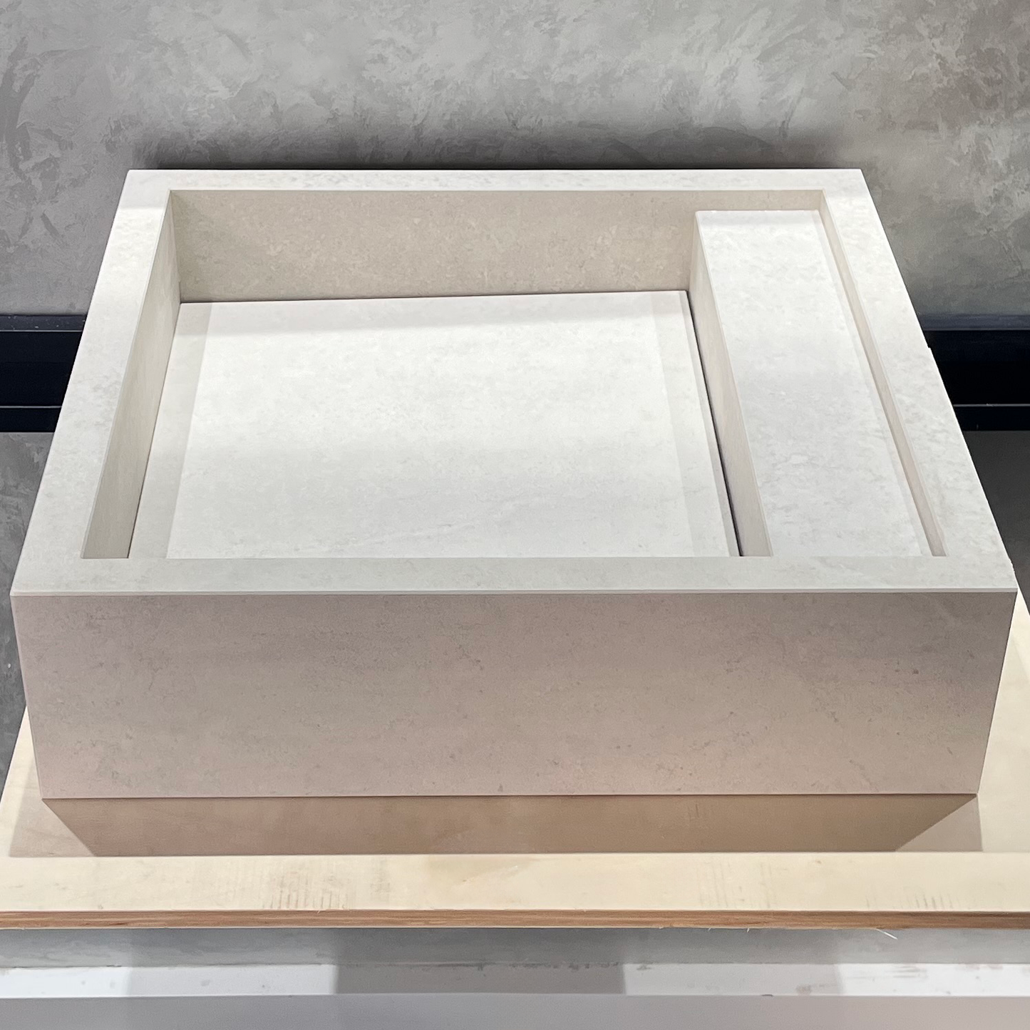 Handmade Infinity Chianca Di Ostuni Porcelain Sink: Marble Look, Custom Bathroom Vanity (ES-048)