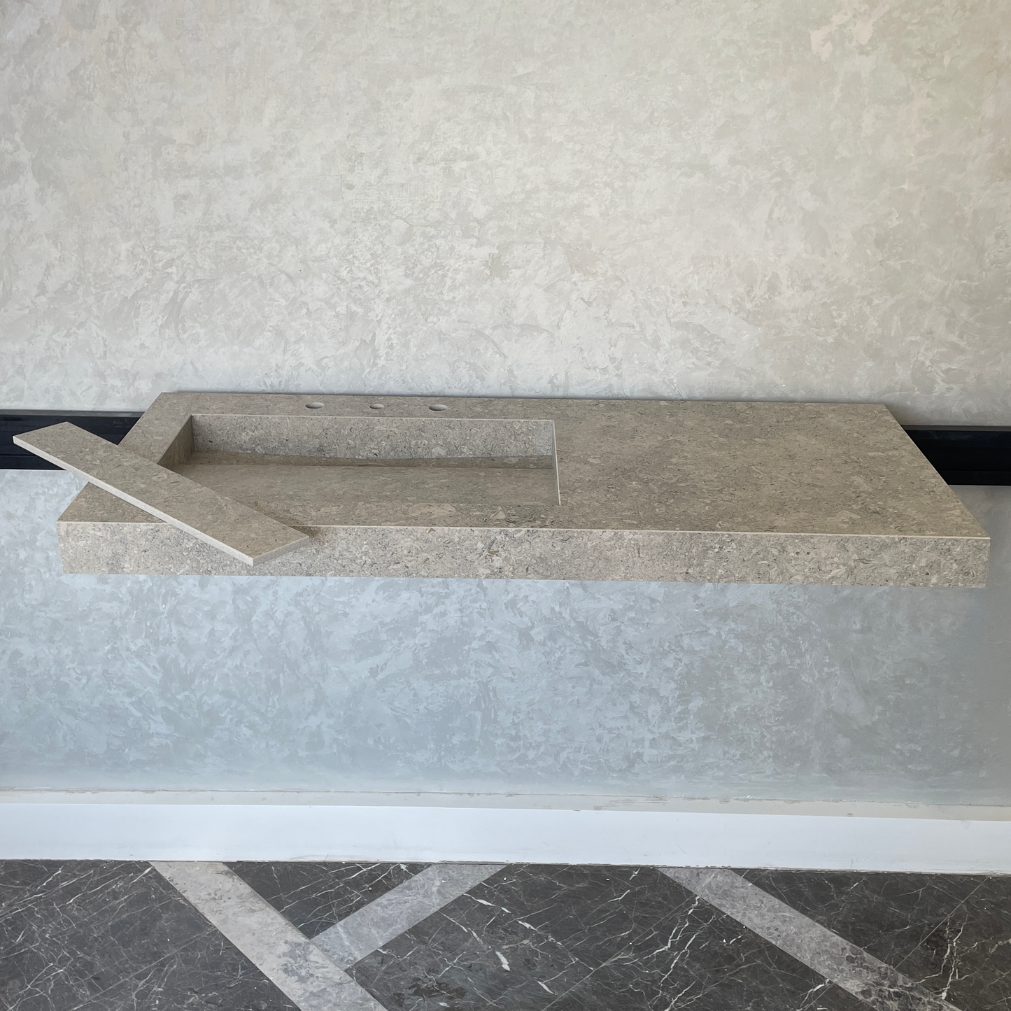 Handcrafted Custom Dekton Grigio Porcelain Bathroom Sink: Custom Vanity Top or Wall Mount (ES-043)