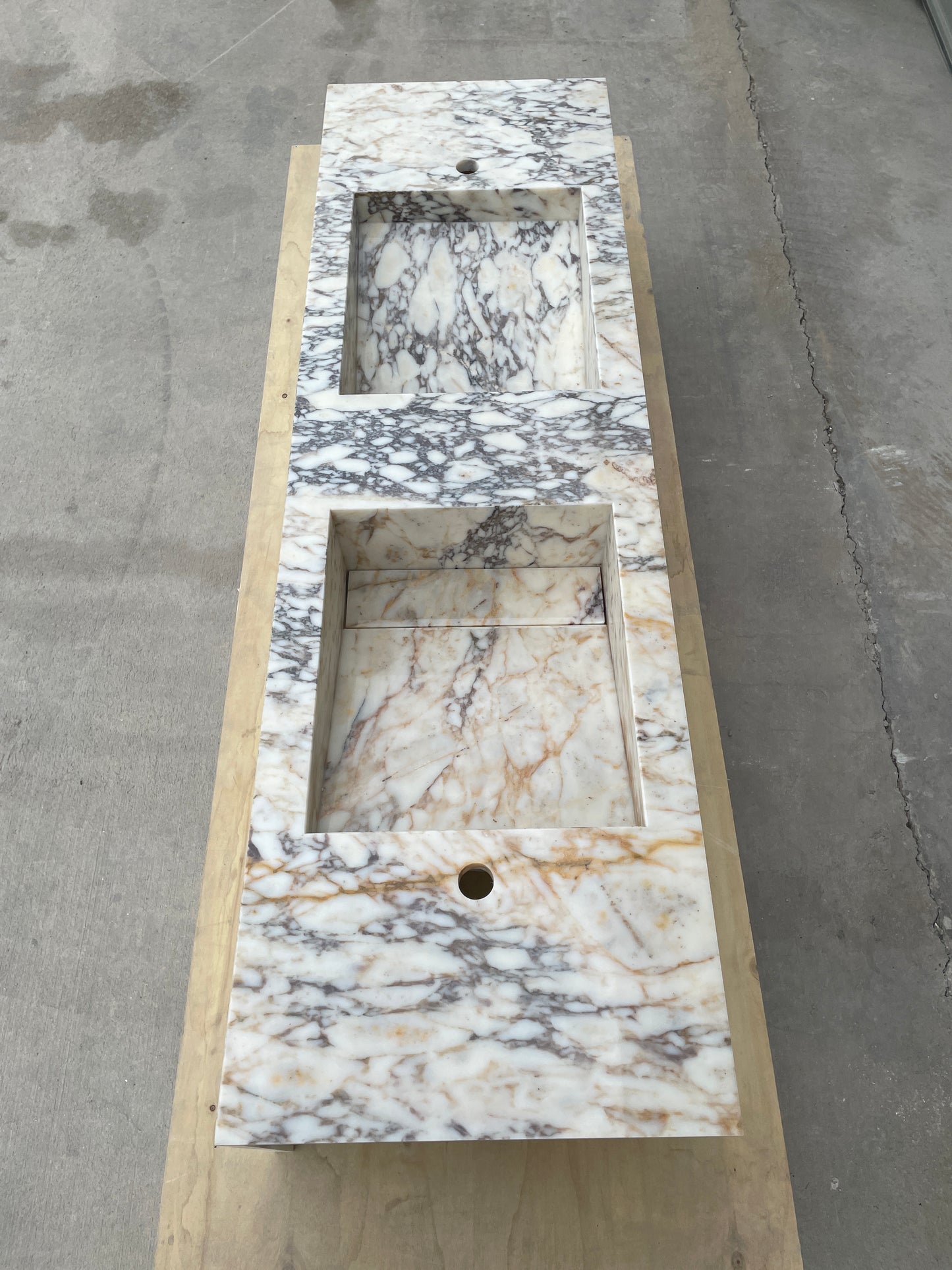 Handmade Calacatta Viola Marble Sink: Custom Vanity Top (NS-145)