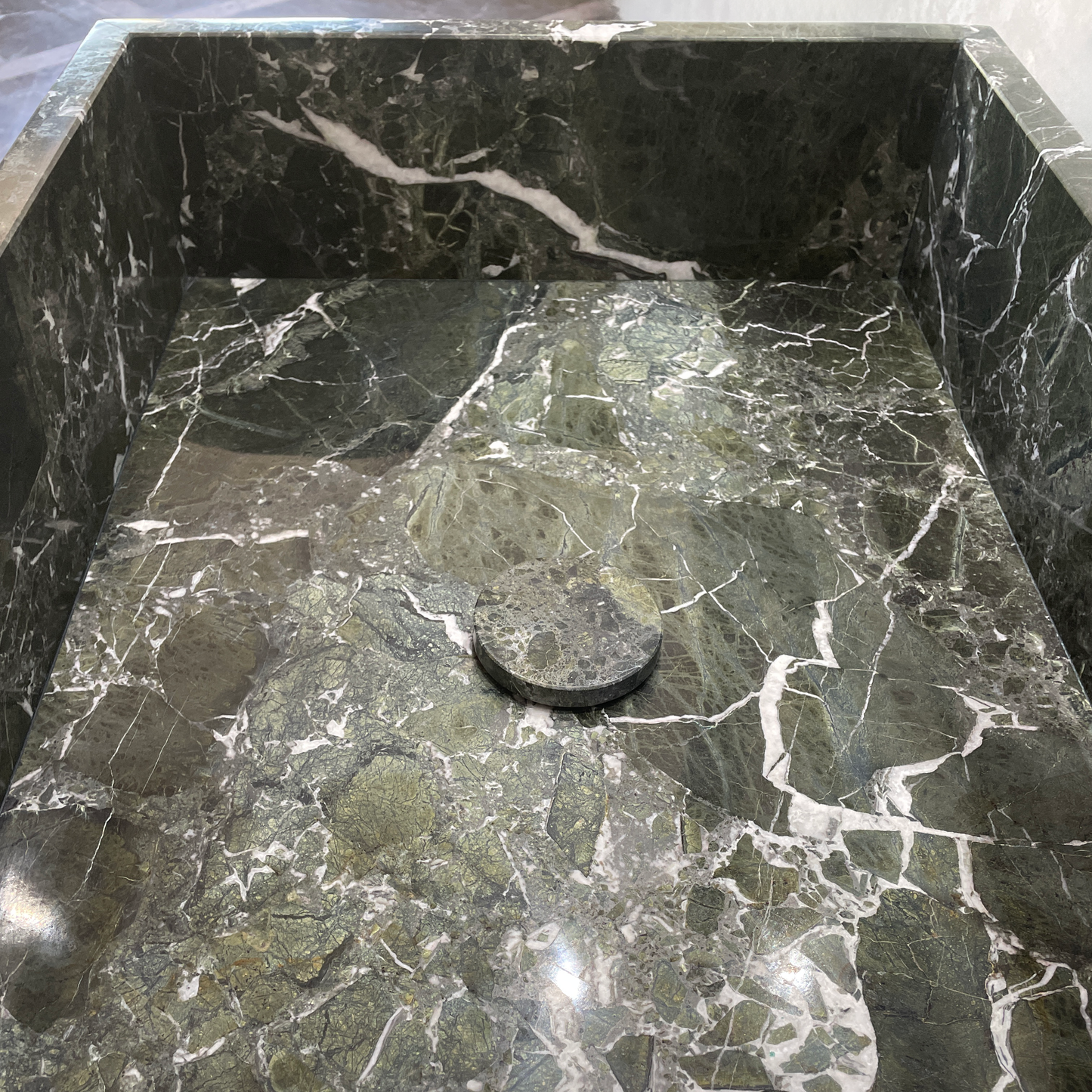 Handmade Teos Green Marble Sink: Custom Vanity Top (NS-043)