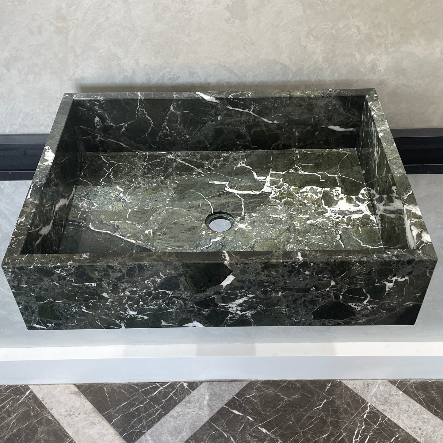 Handmade Teos Green Marble Sink: Custom Vanity Top (NS-043)