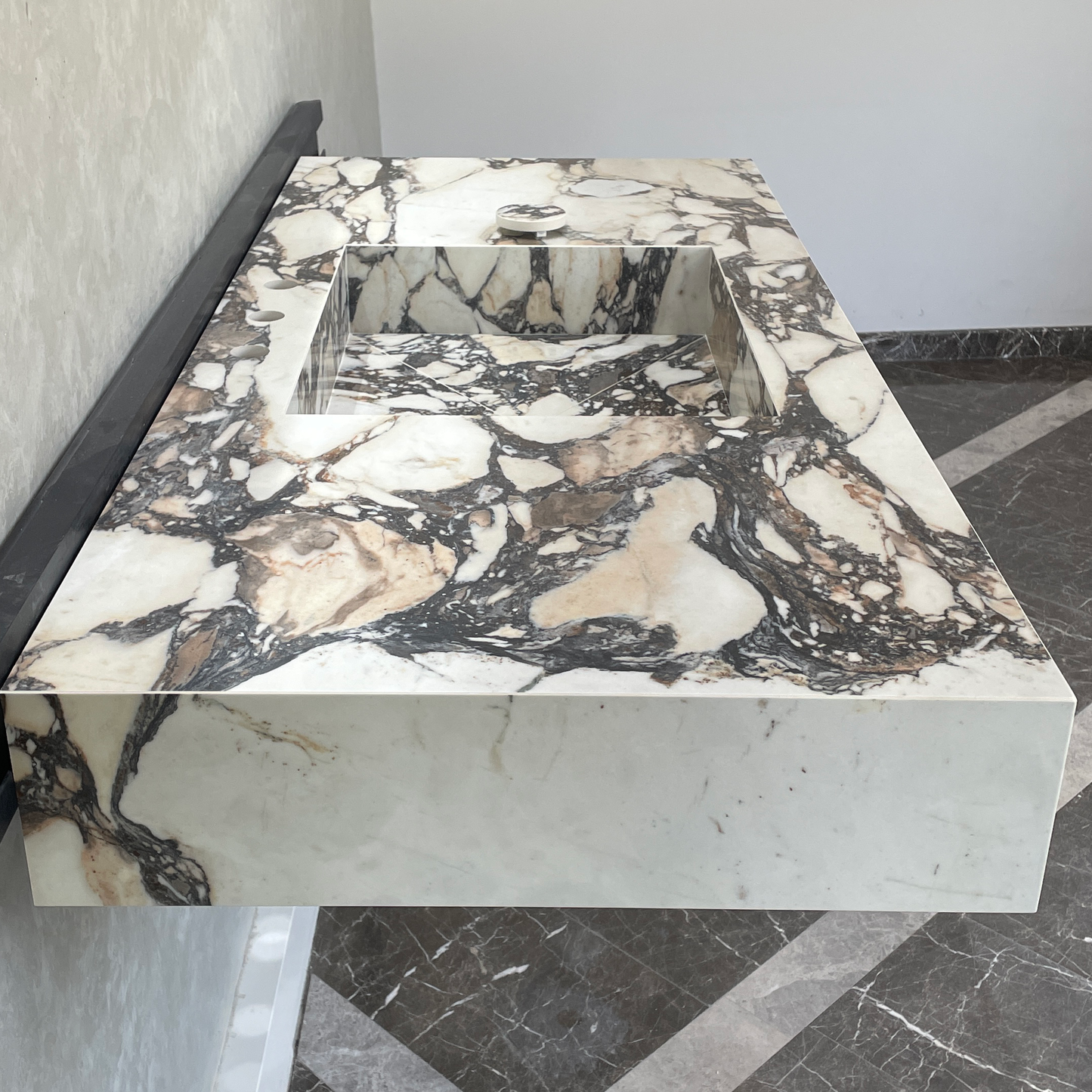 Handcrafted Calacatta Viola Porcelain Sink: Custom Vanity Top (ES-071)