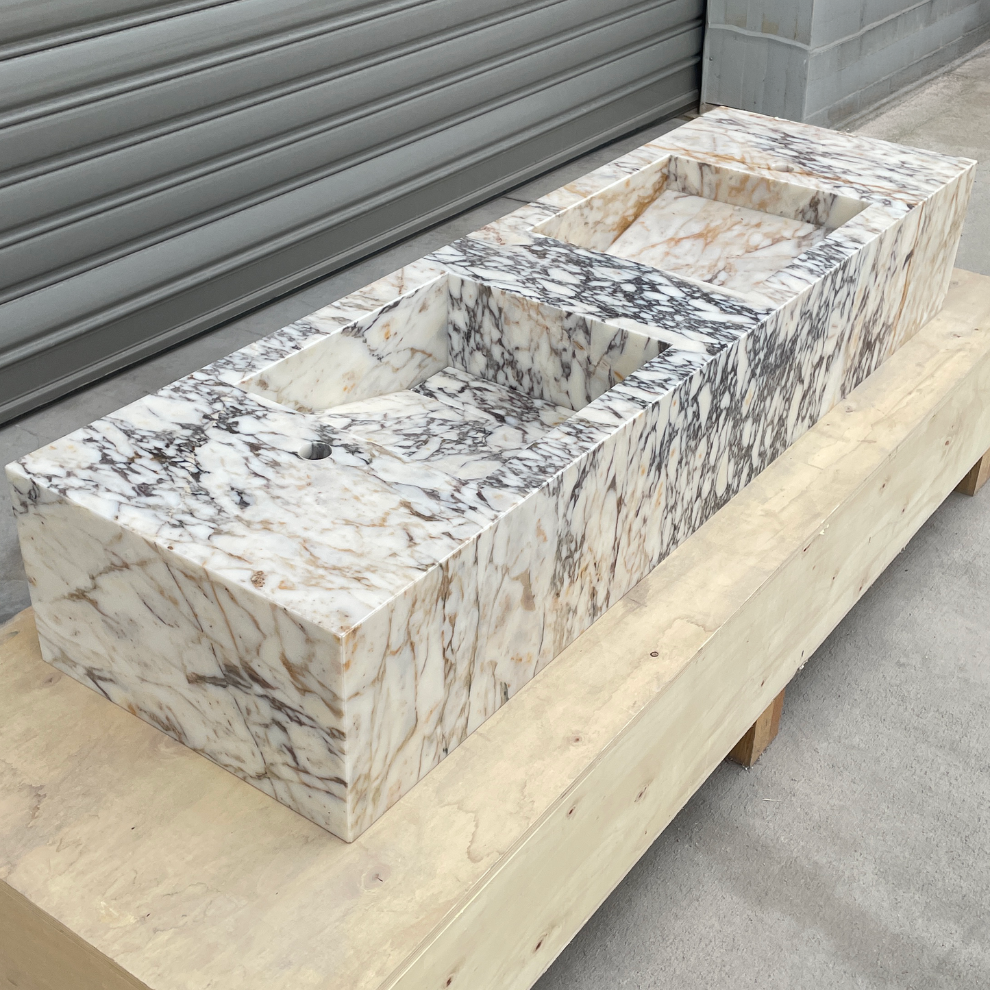 Handmade Calacatta Viola Marble Sink: Custom Vanity Top (NS-145)