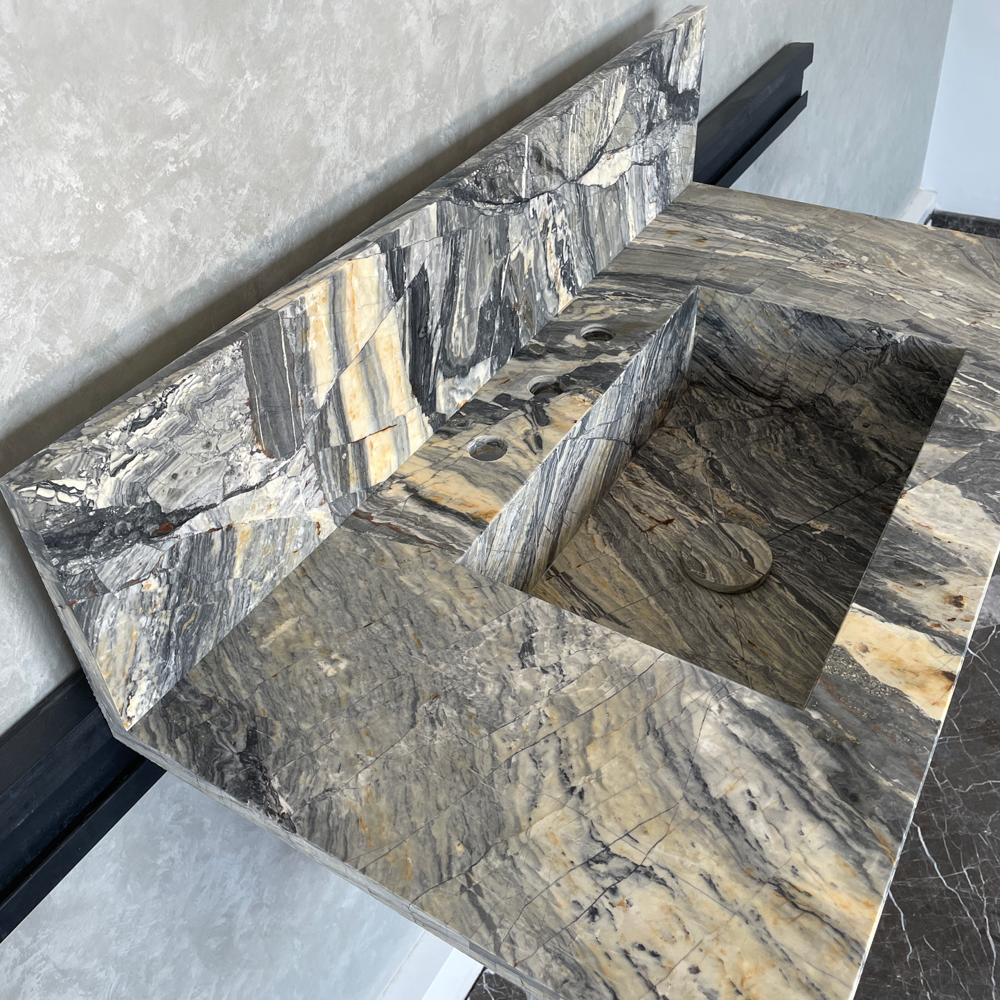 Handmade Vegas Blue Marble Sink: Custom Vanity Top (NS-073)