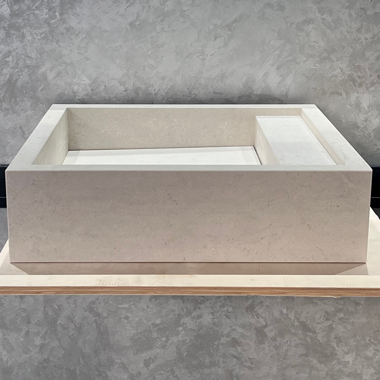 Handmade Infinity Chianca Di Ostuni Porcelain Sink: Marble Look, Custom Bathroom Vanity (ES-048)