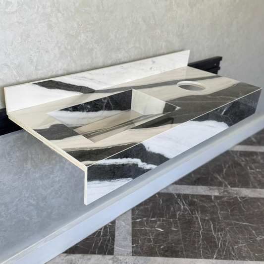 Custom Made Panda White Bathroom Sink, Kitchen Sink, Marble Look Porcelain Sink, High Enginereed Porcelain Design, Custom Handmade Sink (ES-057)