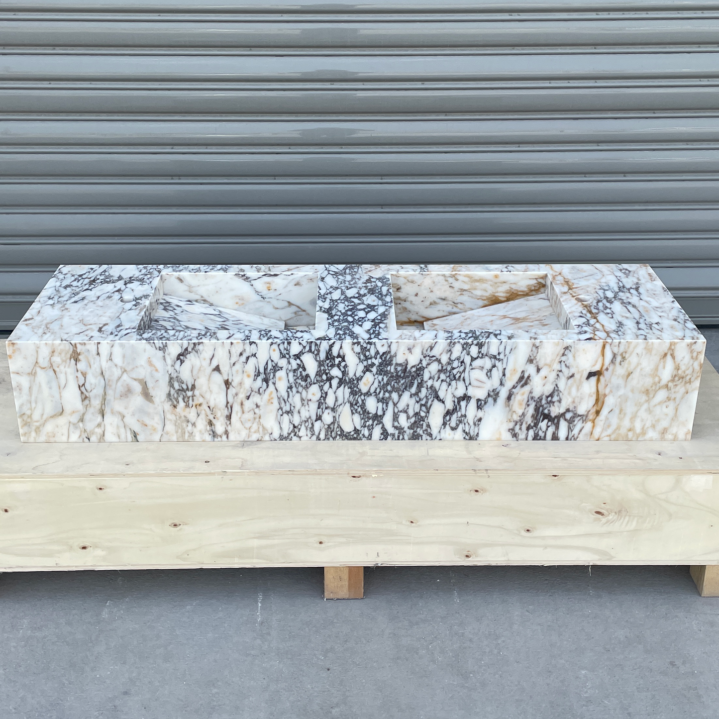 Handmade Calacatta Viola Marble Sink: Custom Vanity Top (NS-145)