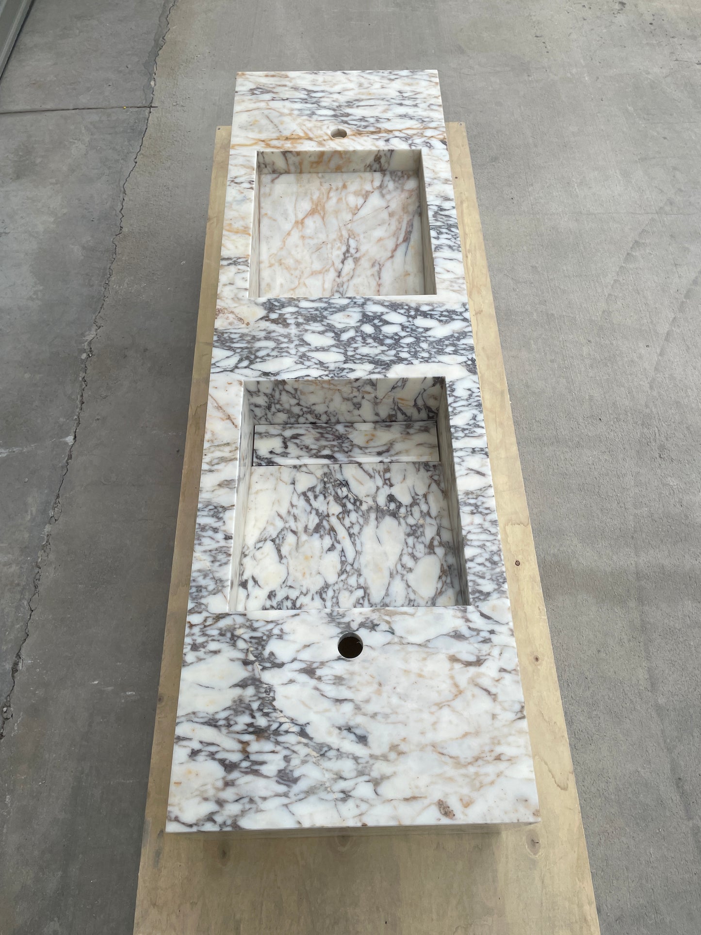 Handmade Calacatta Viola Marble Sink: Custom Vanity Top (NS-145)