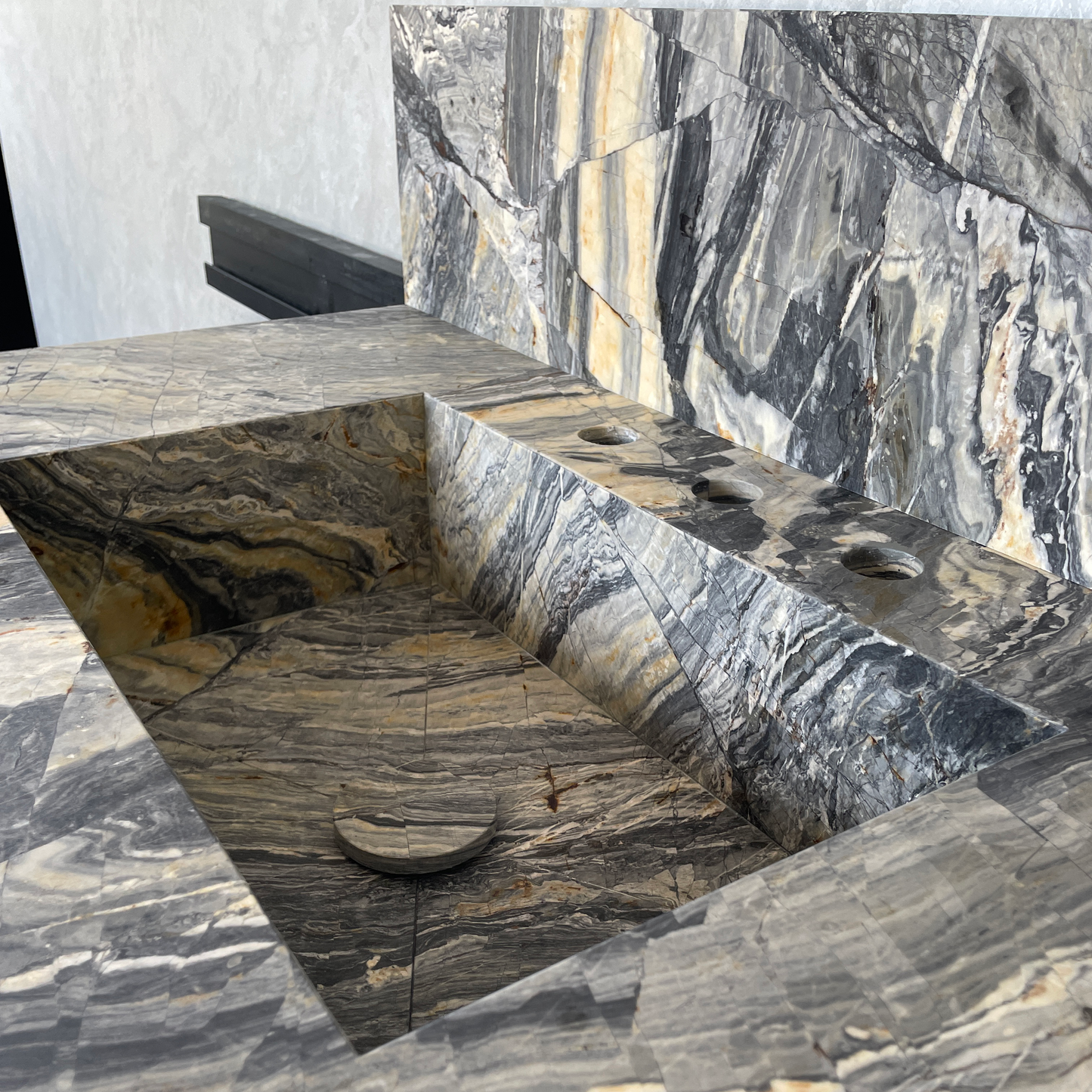 Handmade Vegas Blue Marble Sink: Custom Vanity Top (NS-073)