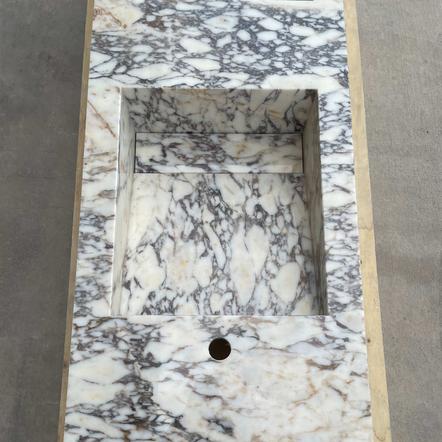 Handmade Calacatta Viola Marble Sink: Custom Vanity Top (NS-145)