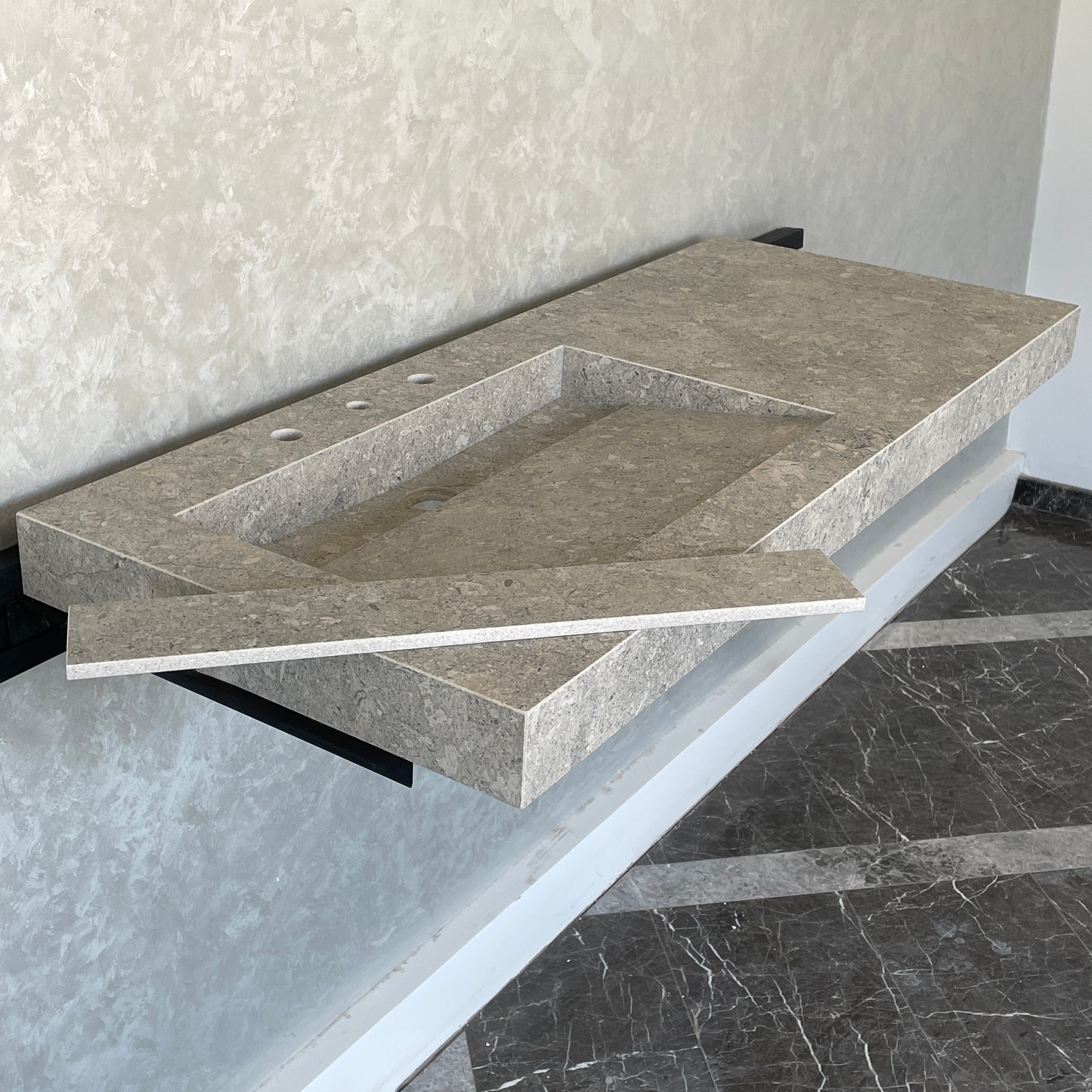 Handcrafted Custom Dekton Grigio Porcelain Bathroom Sink: Custom Vanity Top or Wall Mount (ES-043)