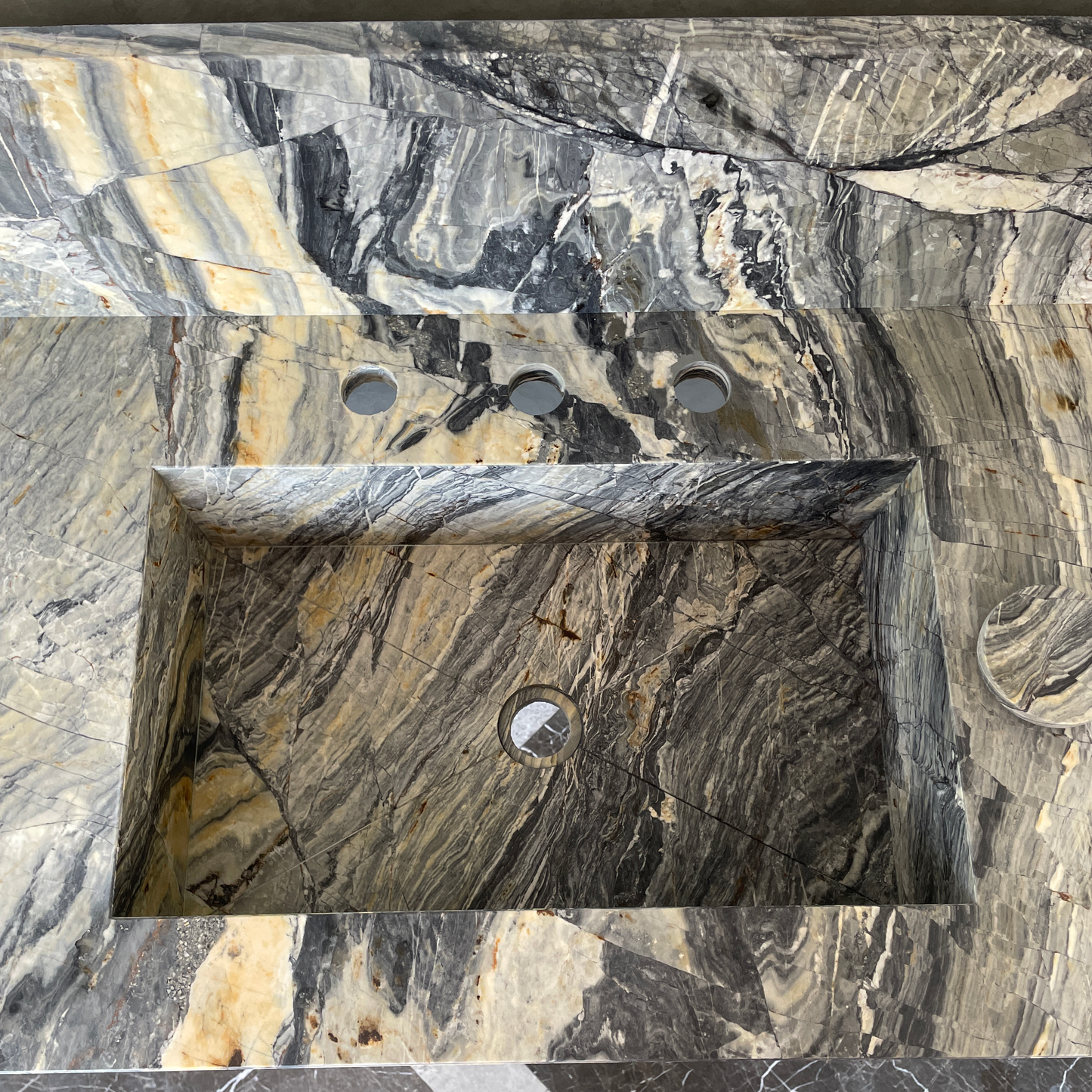 Handmade Vegas Blue Marble Sink: Custom Vanity Top (NS-073)