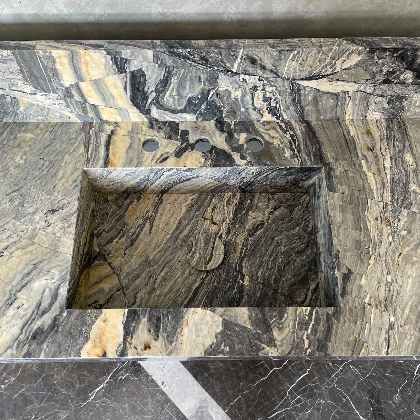 Handmade Vegas Blue Marble Sink: Custom Vanity Top (NS-073)