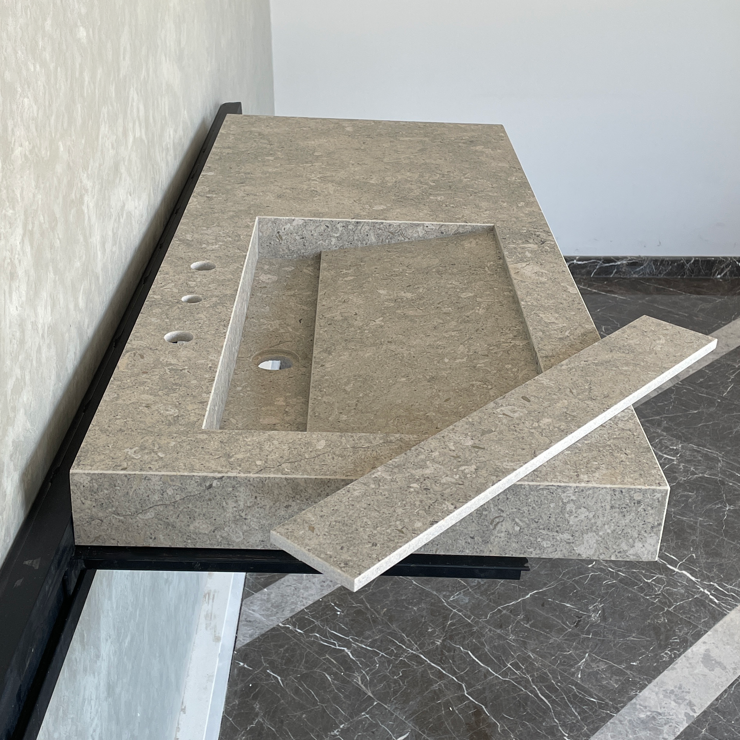 Handcrafted Custom Dekton Grigio Porcelain Bathroom Sink: Custom Vanity Top or Wall Mount (ES-043)