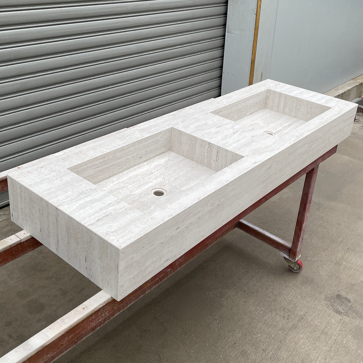 Handmade Dekton Marmorio Porcelain Sink: Travertine Look Porcelain, Custom Bathroom Vanity (ES-100)