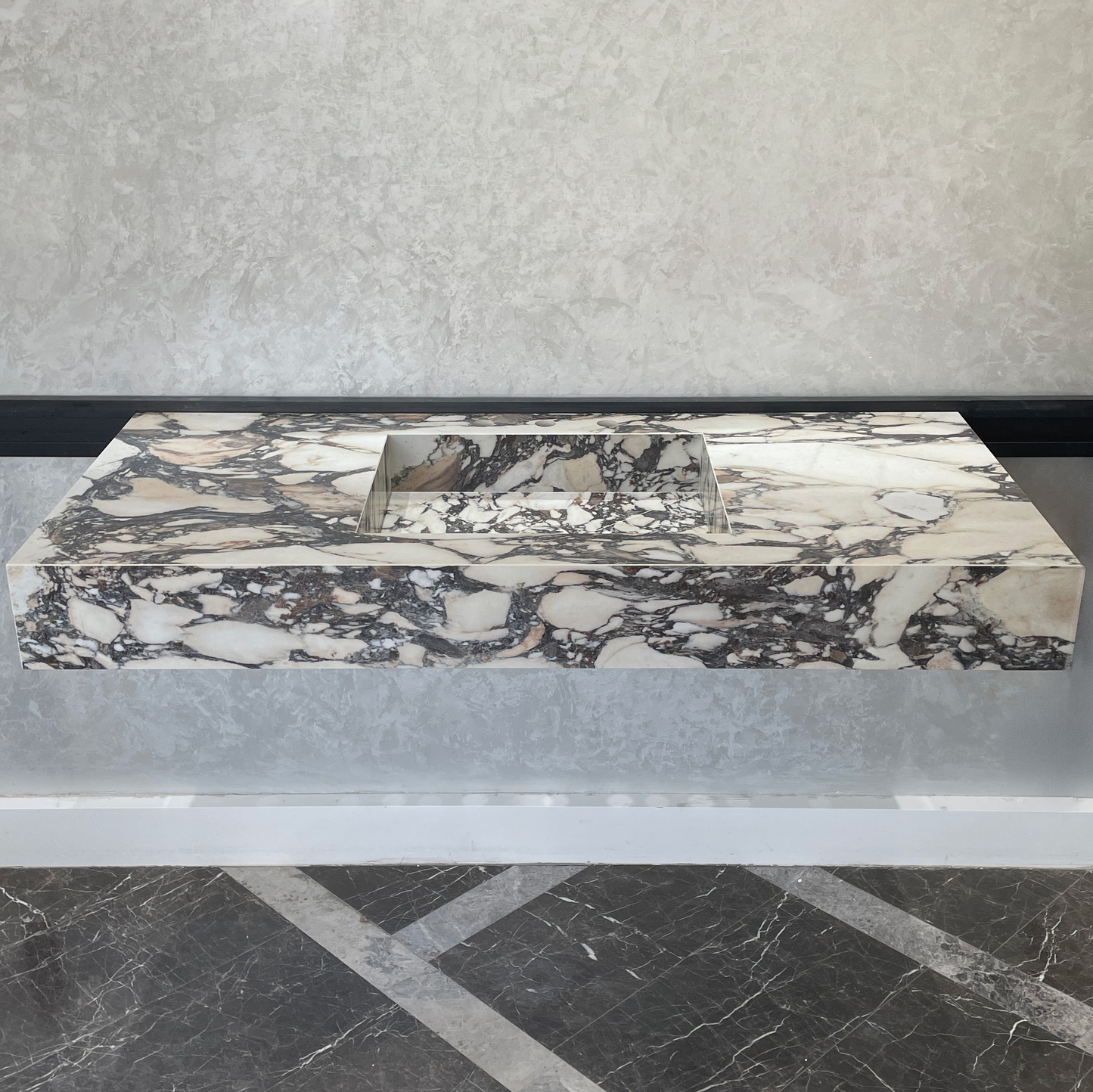 Handcrafted Calacatta Viola Porcelain Sink: Custom Vanity Top (ES-071)
