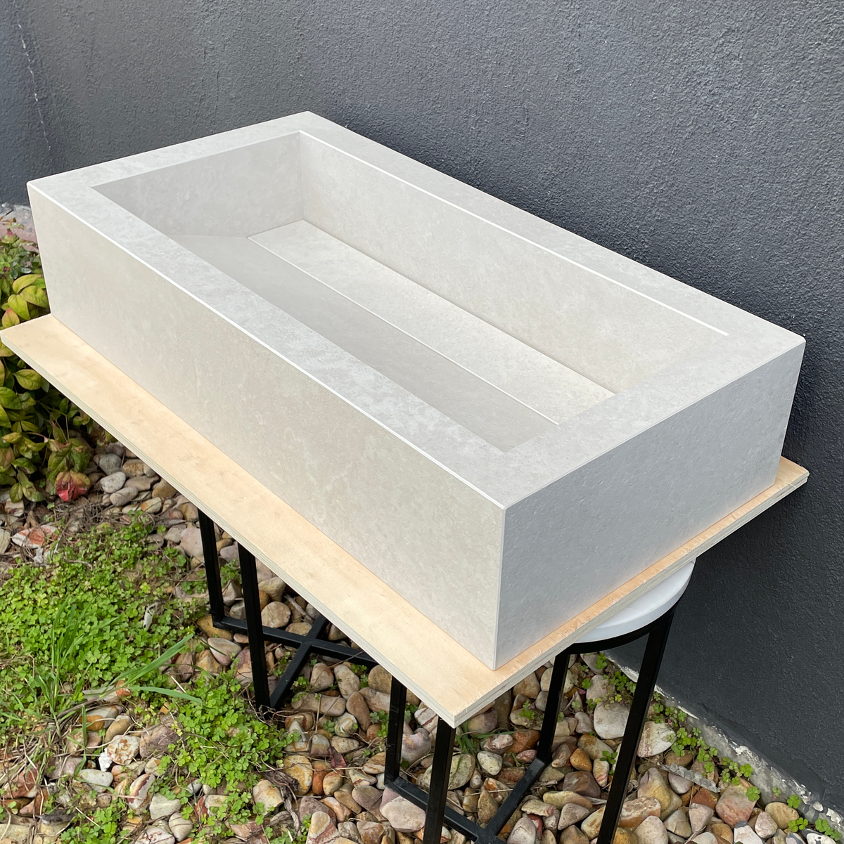 Handmade Infinity Chianca Di Ostuni Porcelain Sink: Marble Look, Custom Bathroom Vanity (ES-047)