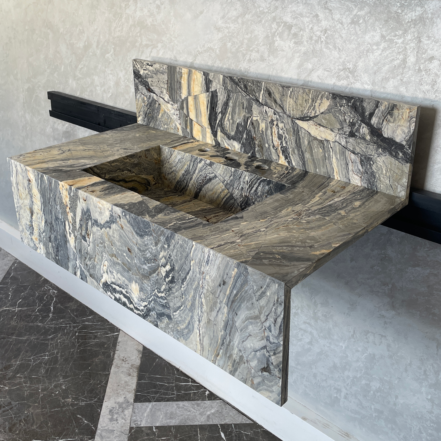 Handmade Vegas Blue Marble Sink: Custom Vanity Top (NS-073)
