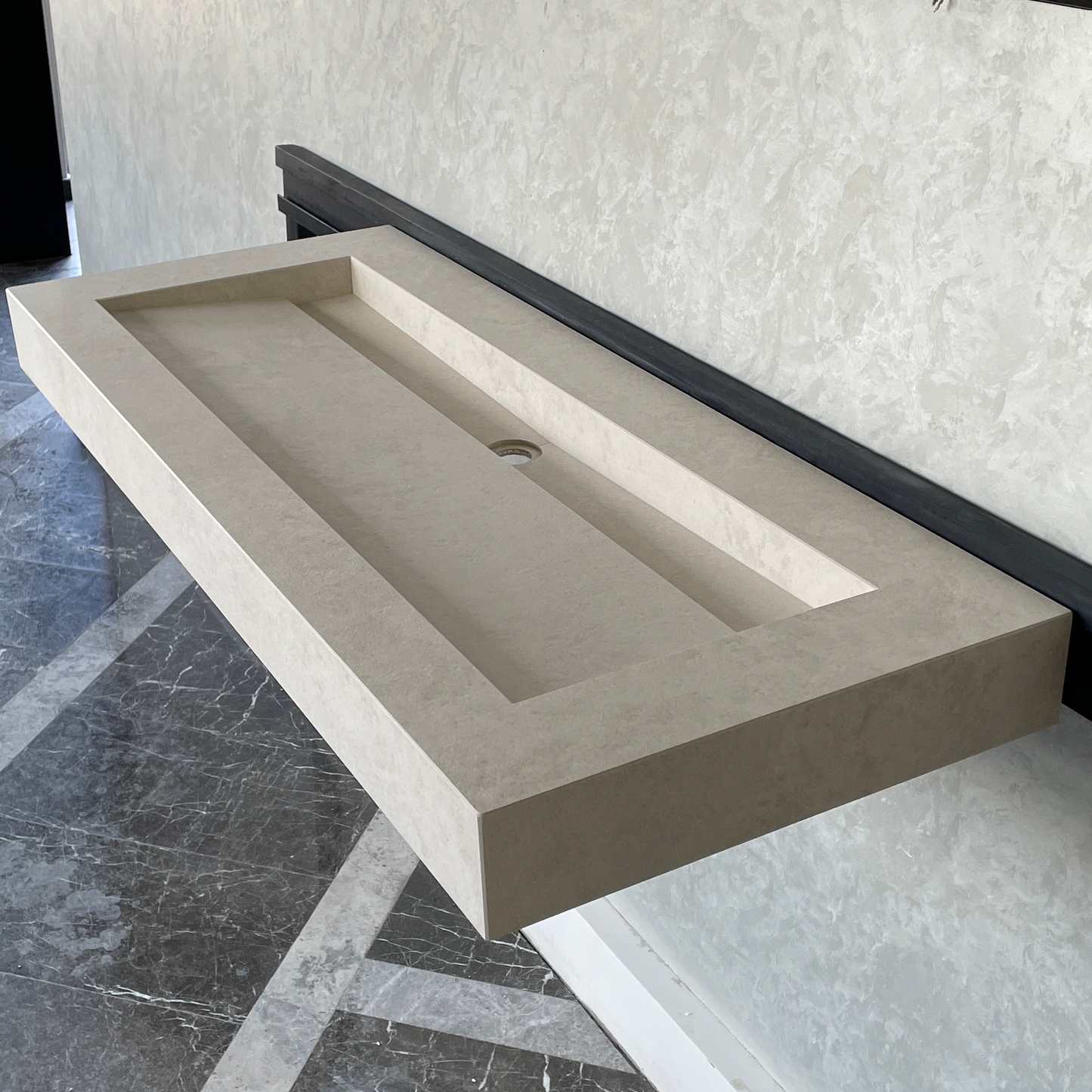 Handmade Infinity Chianca Di Ostuni Porcelain Sink: Marble Look, Custom Bathroom Vanity (ES-49)