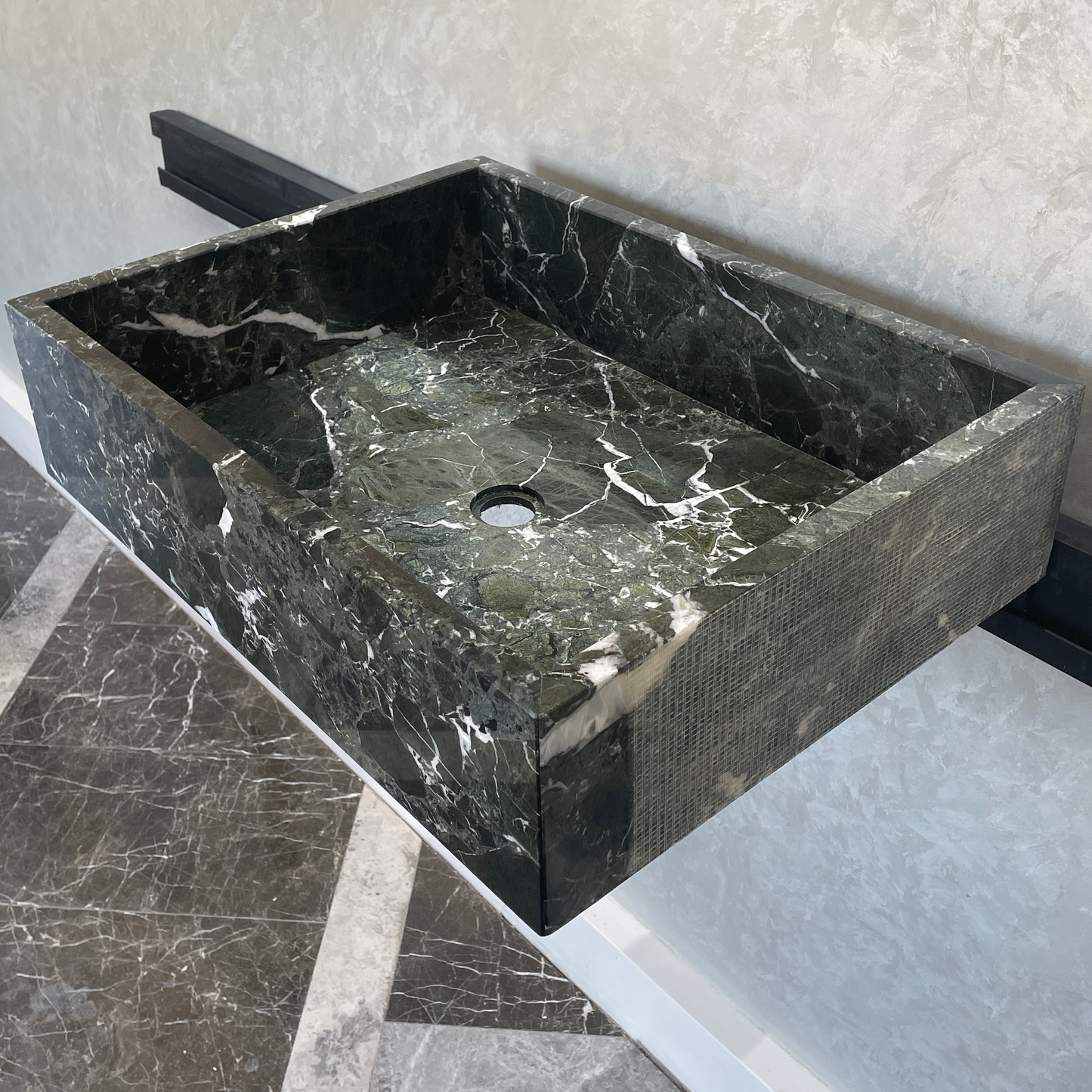 Handmade Teos Green Marble Sink: Custom Vanity Top (NS-043)