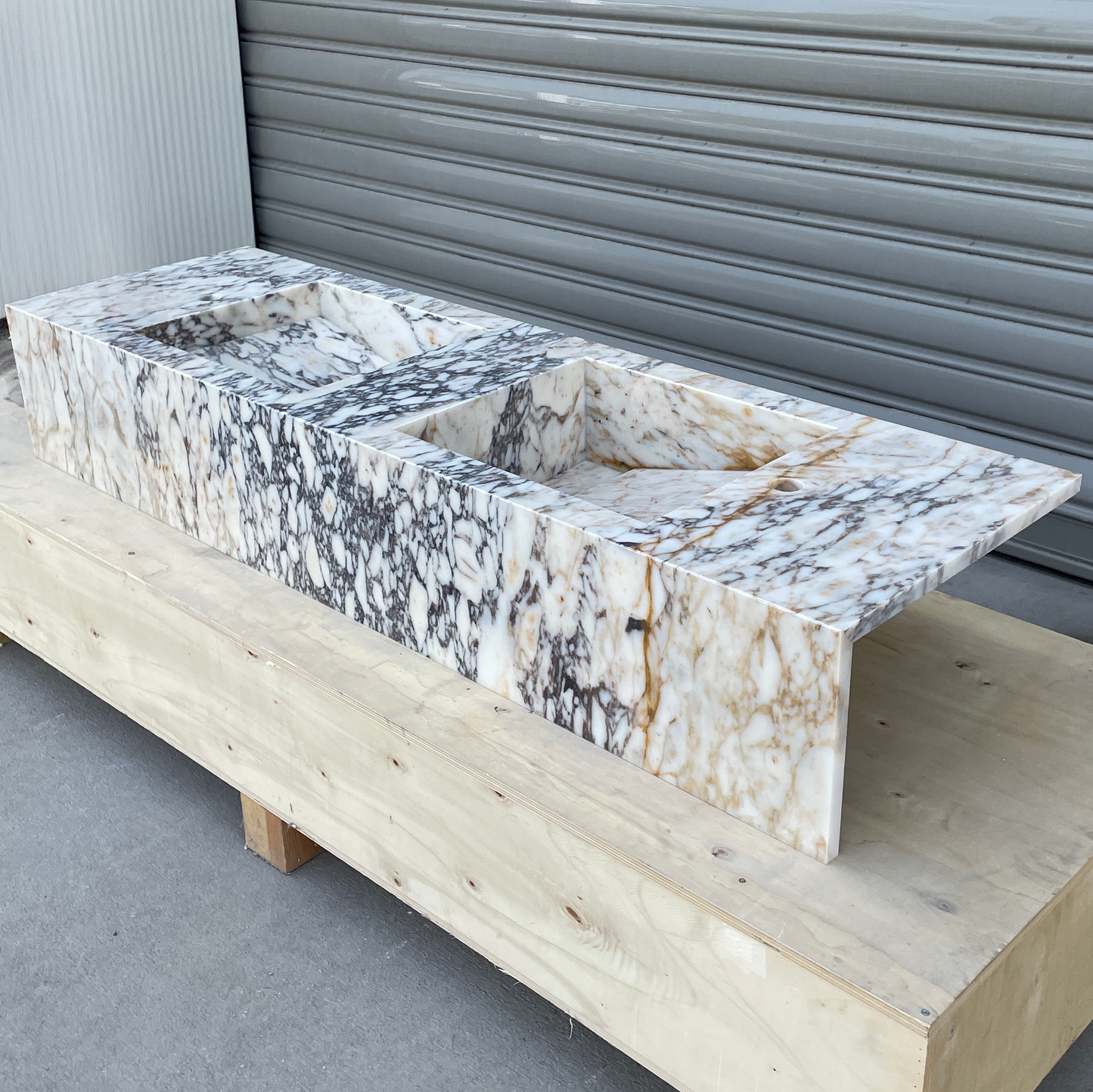 Handmade Calacatta Viola Marble Sink: Custom Vanity Top (NS-145)