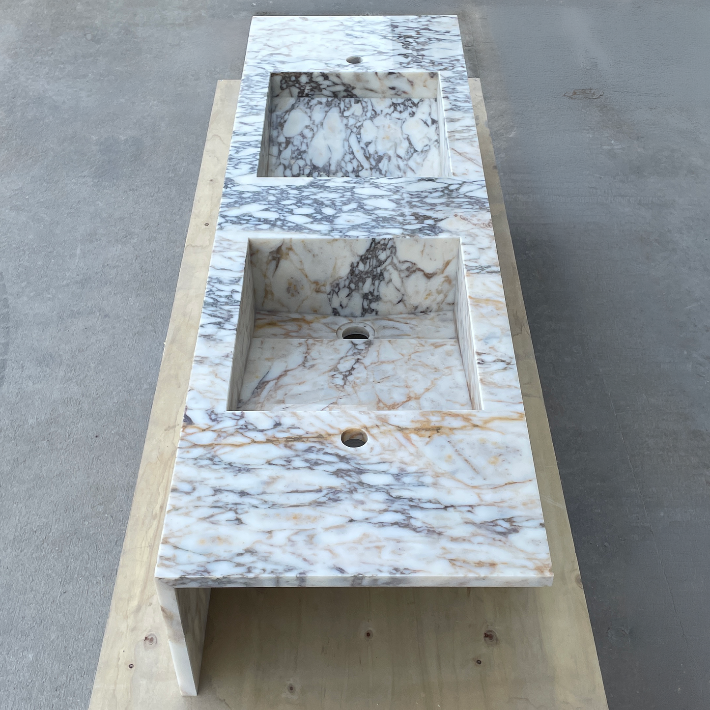Handmade Calacatta Viola Marble Sink: Custom Vanity Top (NS-145)