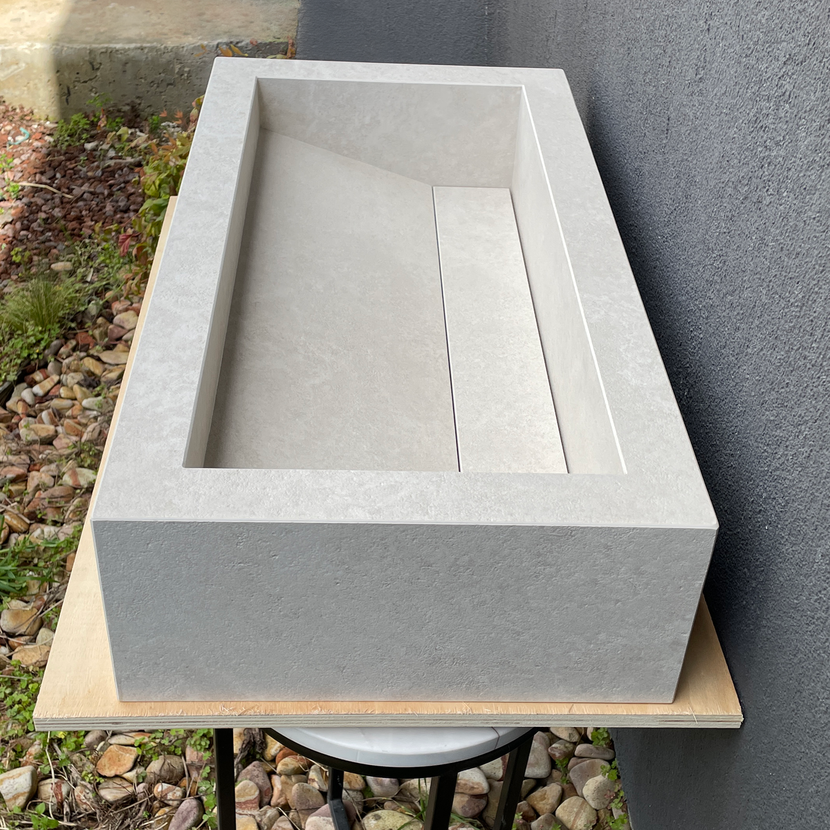 Handmade Infinity Chianca Di Ostuni Porcelain Sink: Marble Look, Custom Bathroom Vanity (ES-047)