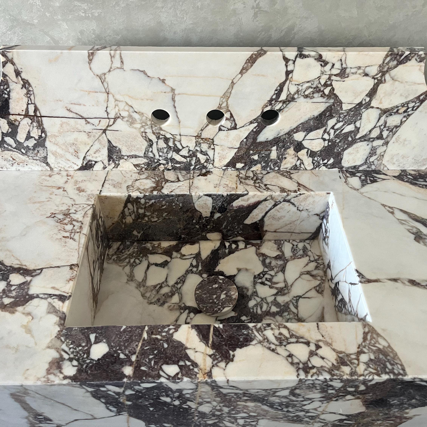 Handmade Calacatta Viola Marble Sink: Custom Natural Stone Bathroom Vanity (NS-055)