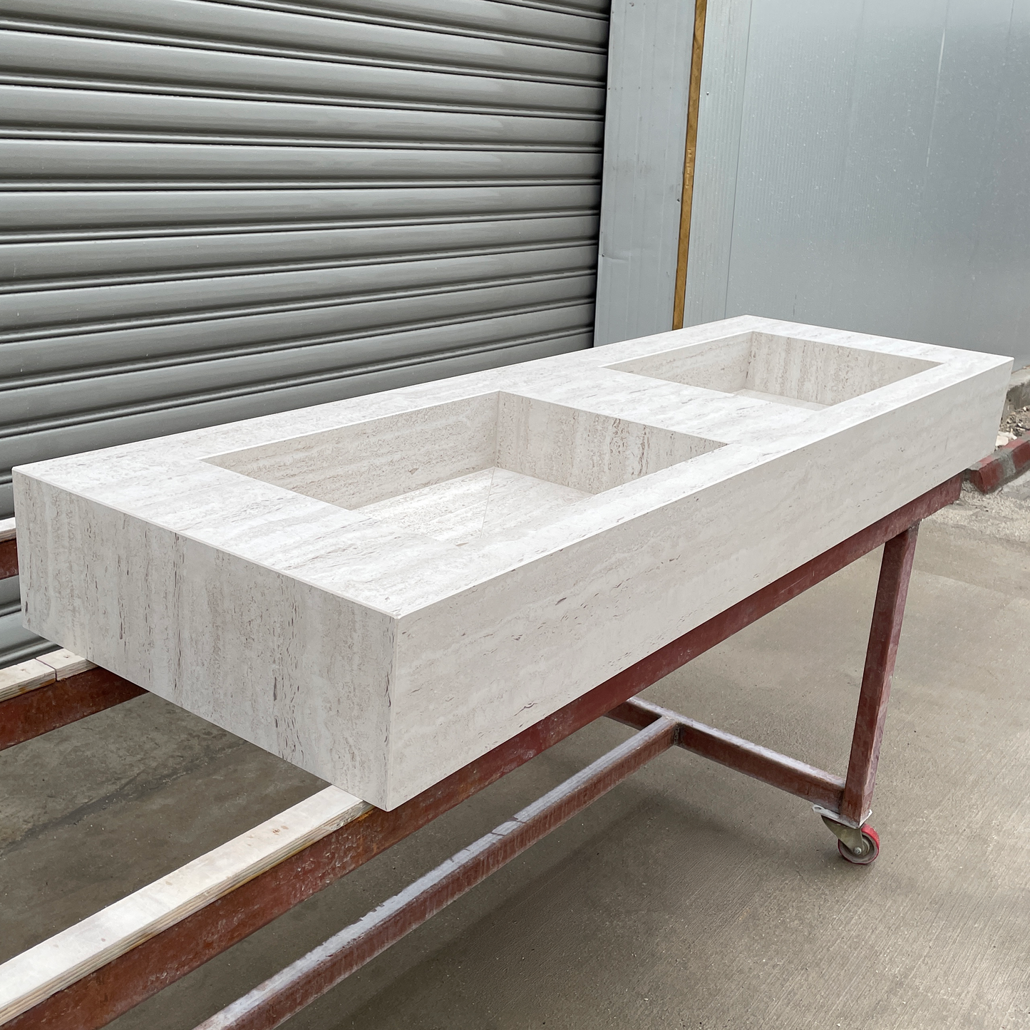 Handmade Dekton Marmorio Porcelain Sink: Travertine Look Porcelain, Custom Bathroom Vanity (ES-100)