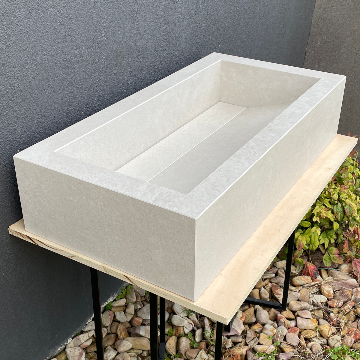 Handmade Infinity Chianca Di Ostuni Porcelain Sink: Marble Look, Custom Bathroom Vanity (ES-047)