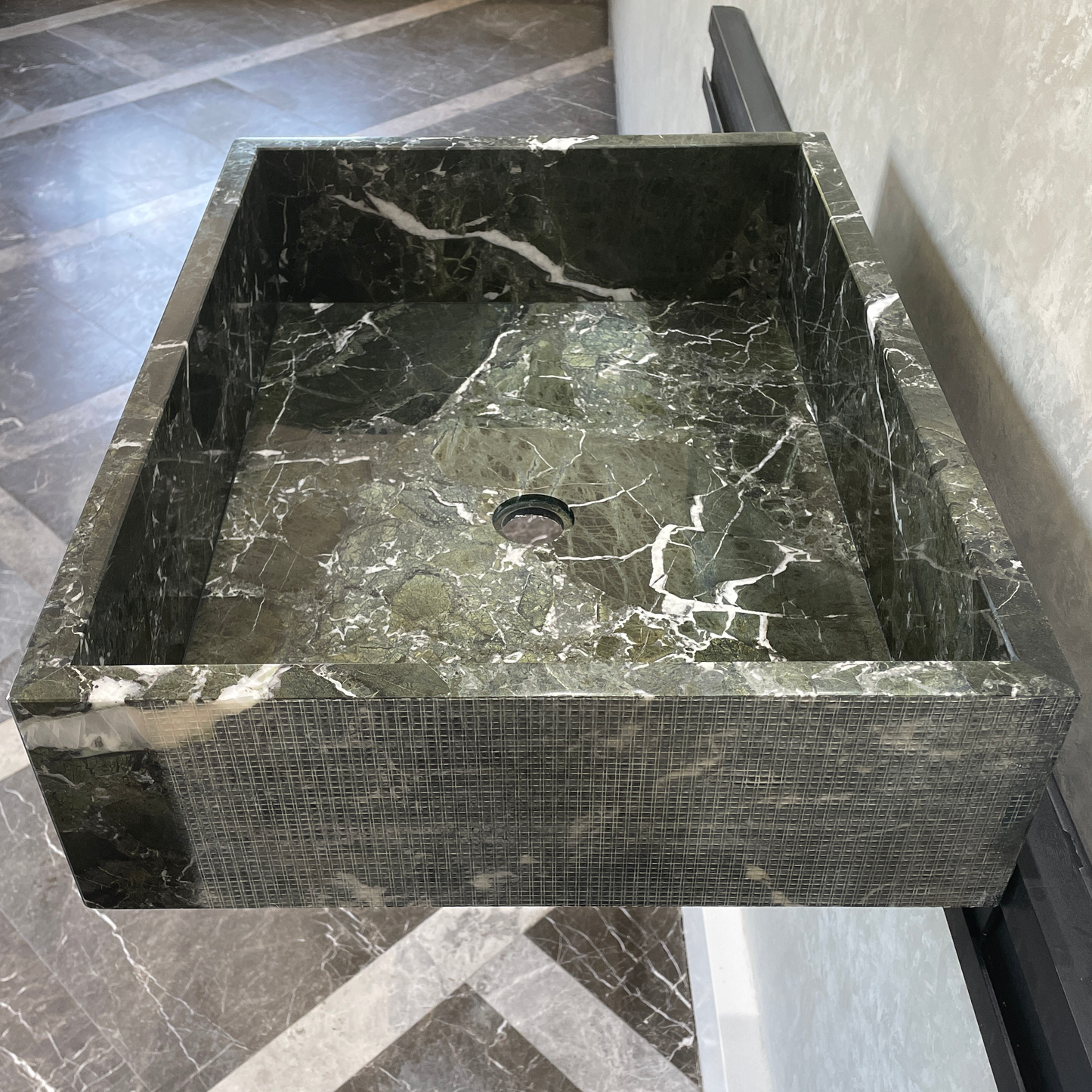 Handmade Teos Green Marble Sink: Custom Vanity Top (NS-043)
