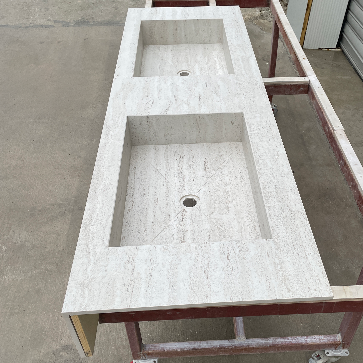 Handmade Dekton Marmorio Porcelain Sink: Travertine Look Porcelain, Custom Bathroom Vanity (ES-100)