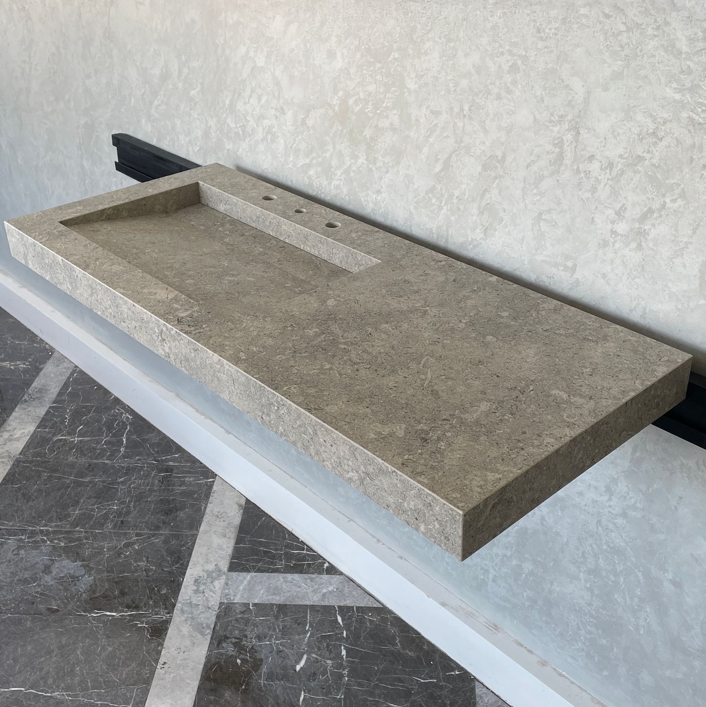 Handcrafted Custom Dekton Grigio Porcelain Bathroom Sink: Custom Vanity Top or Wall Mount (ES-043)