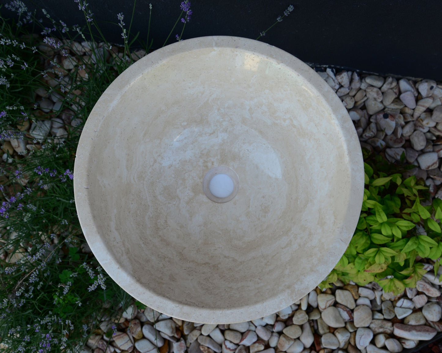 HANDCRAFTED LIGHT BEIGE TRAVERTINE SINK