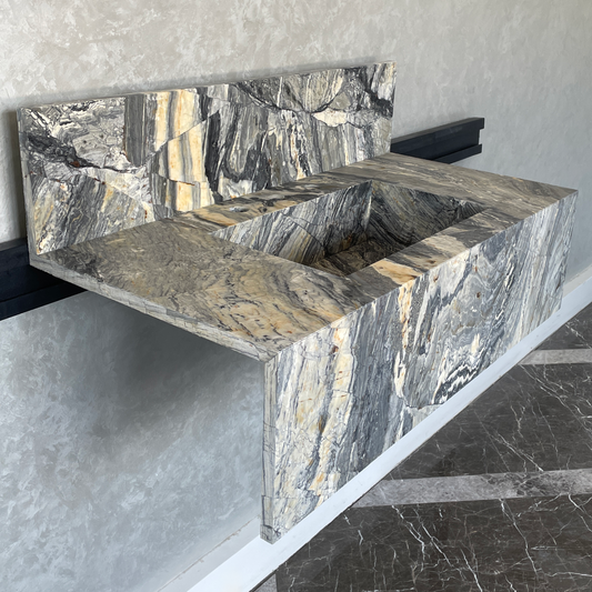 Handmade Vegas Blue Marble Sink: Custom Vanity Top (NS-073)