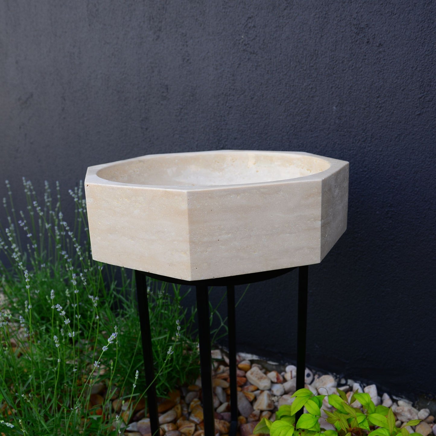 Handmade Travertine Octagon Sink