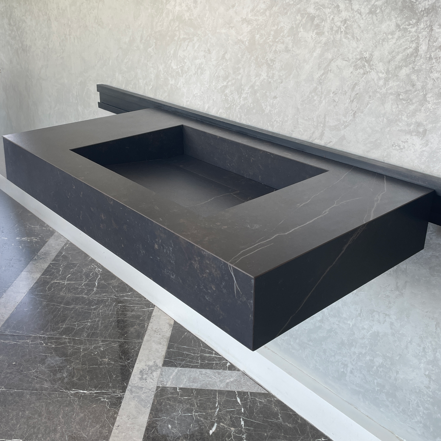 Handcrafted Custom Dekton Kelya Porcelain Bathroom Sink: Custom Vanity Top or Wall Mount (ES-075)