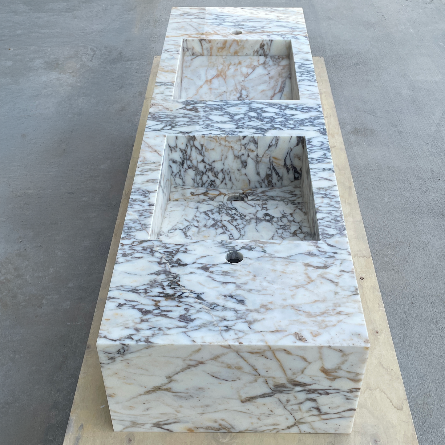 Handmade Calacatta Viola Marble Sink: Custom Vanity Top (NS-145)