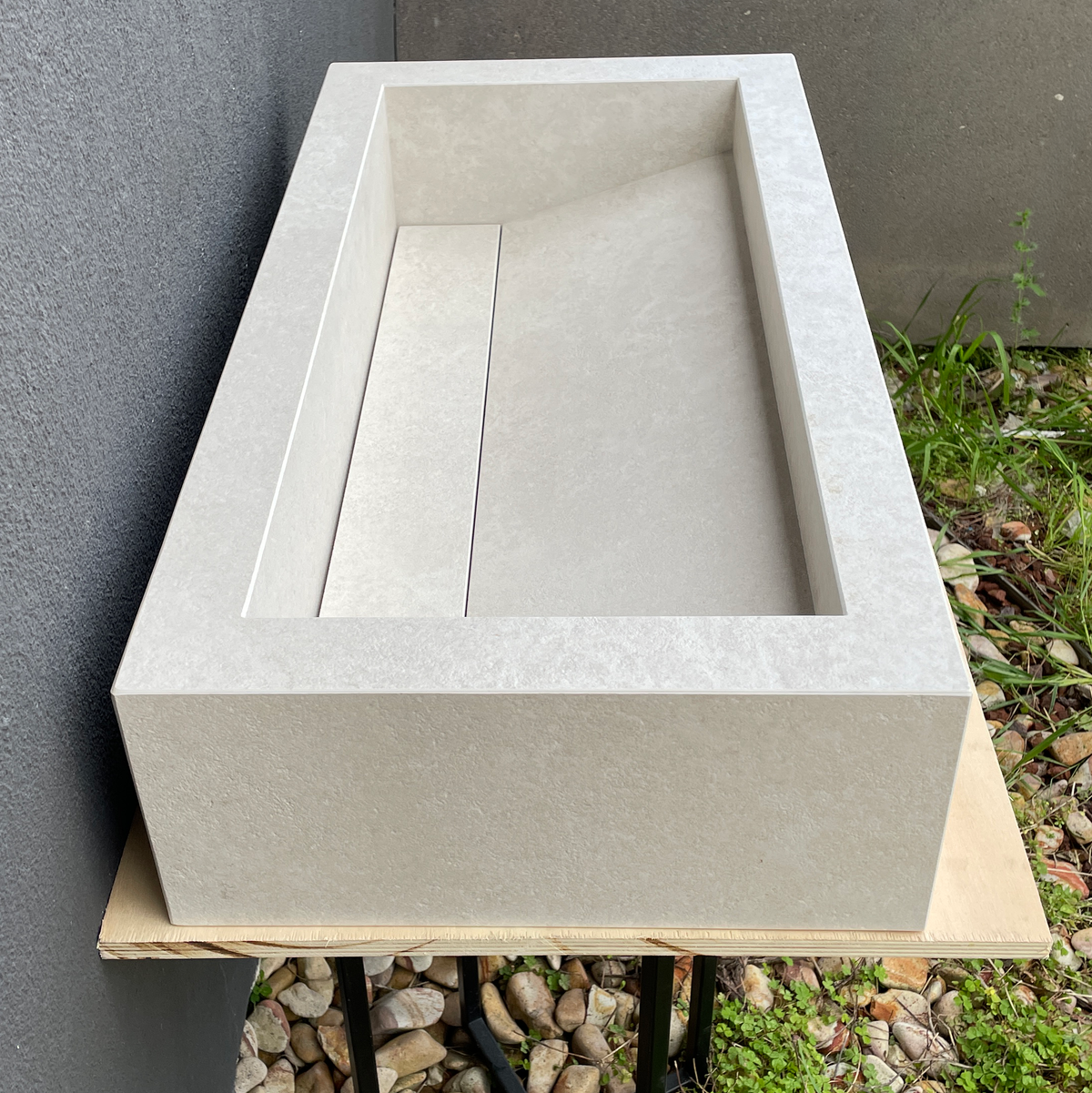 Handmade Infinity Chianca Di Ostuni Porcelain Sink: Marble Look, Custom Bathroom Vanity (ES-047)