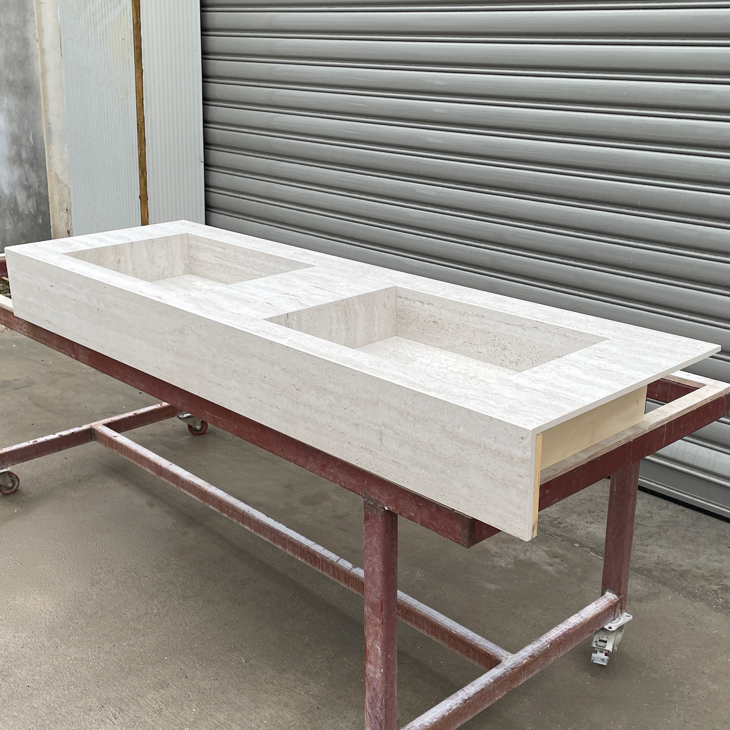 Handmade Dekton Marmorio Porcelain Sink: Travertine Look Porcelain, Custom Bathroom Vanity (ES-100)